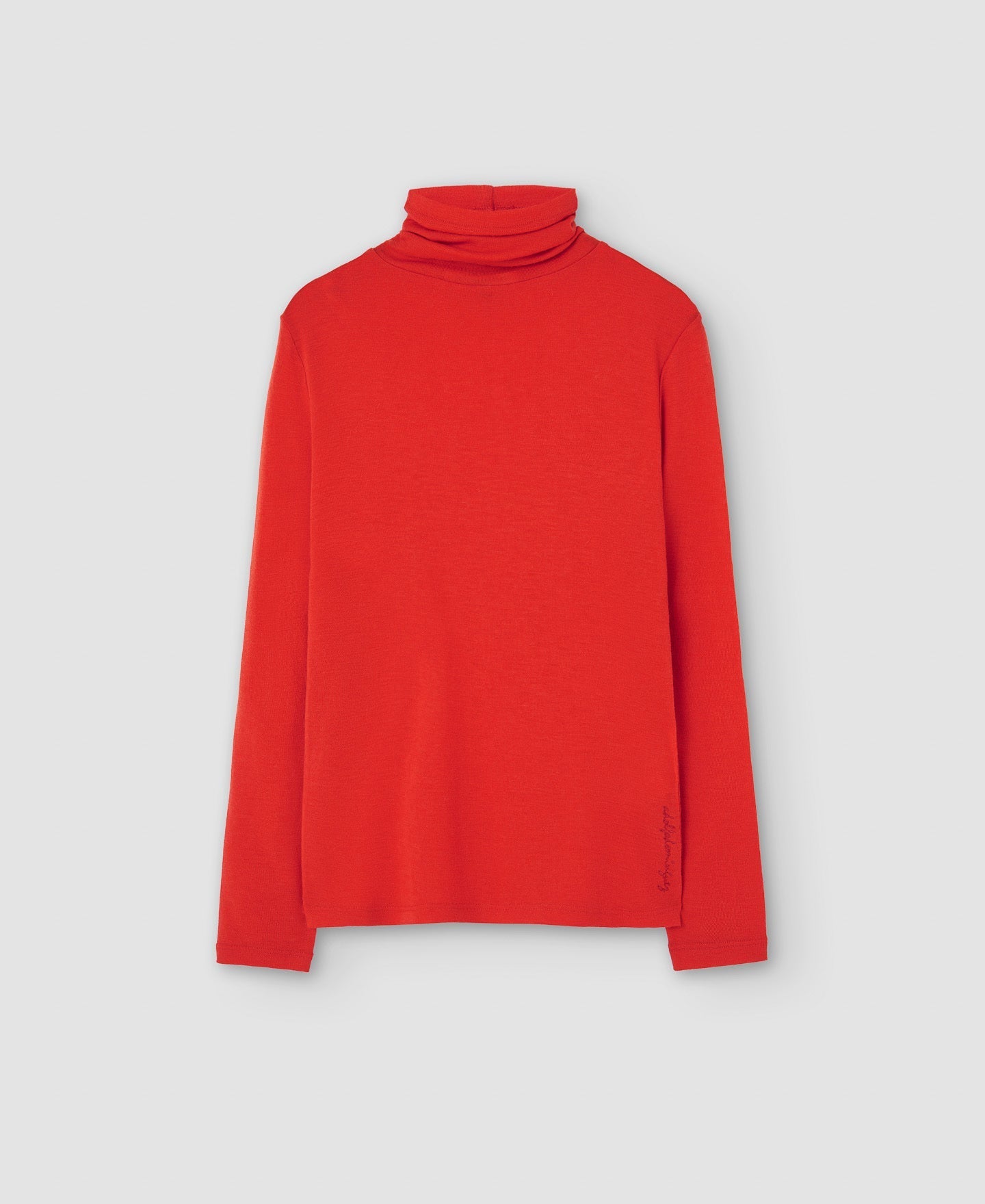 Women Long-Sleeve T-Shirt | Coral Merino Wool Long Sleeve T-Shirt by Spanish designer Adolfo Dominguez