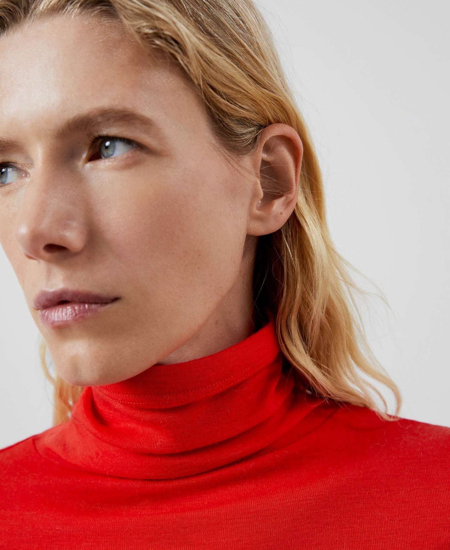 Women Long-Sleeve T-Shirt | Coral Merino Wool Long Sleeve T-Shirt by Spanish designer Adolfo Dominguez