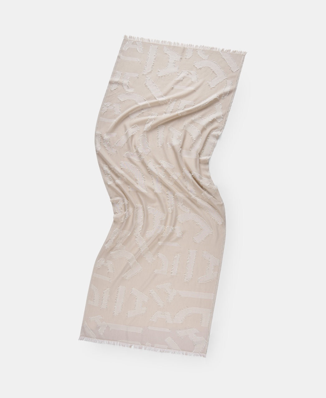 Beige Organic Cotton Printed Shawl