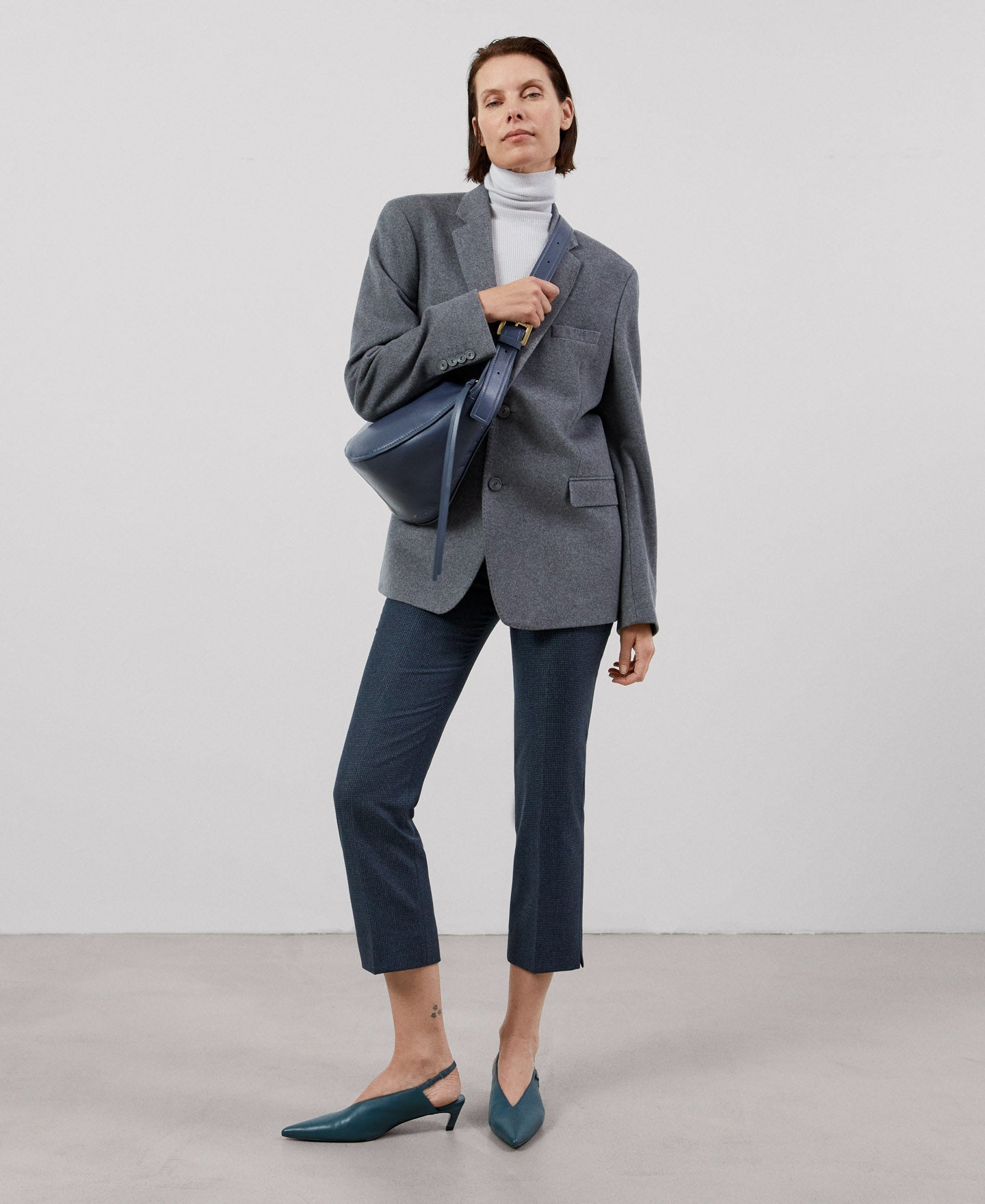Women Trousers | Dark Blue Trousers by Spanish designer Adolfo Dominguez