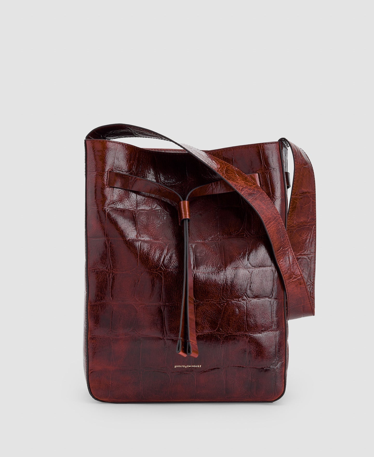 Women Leather Bag | Dark Brown Leather Hobo Bag by Spanish designer Adolfo Dominguez