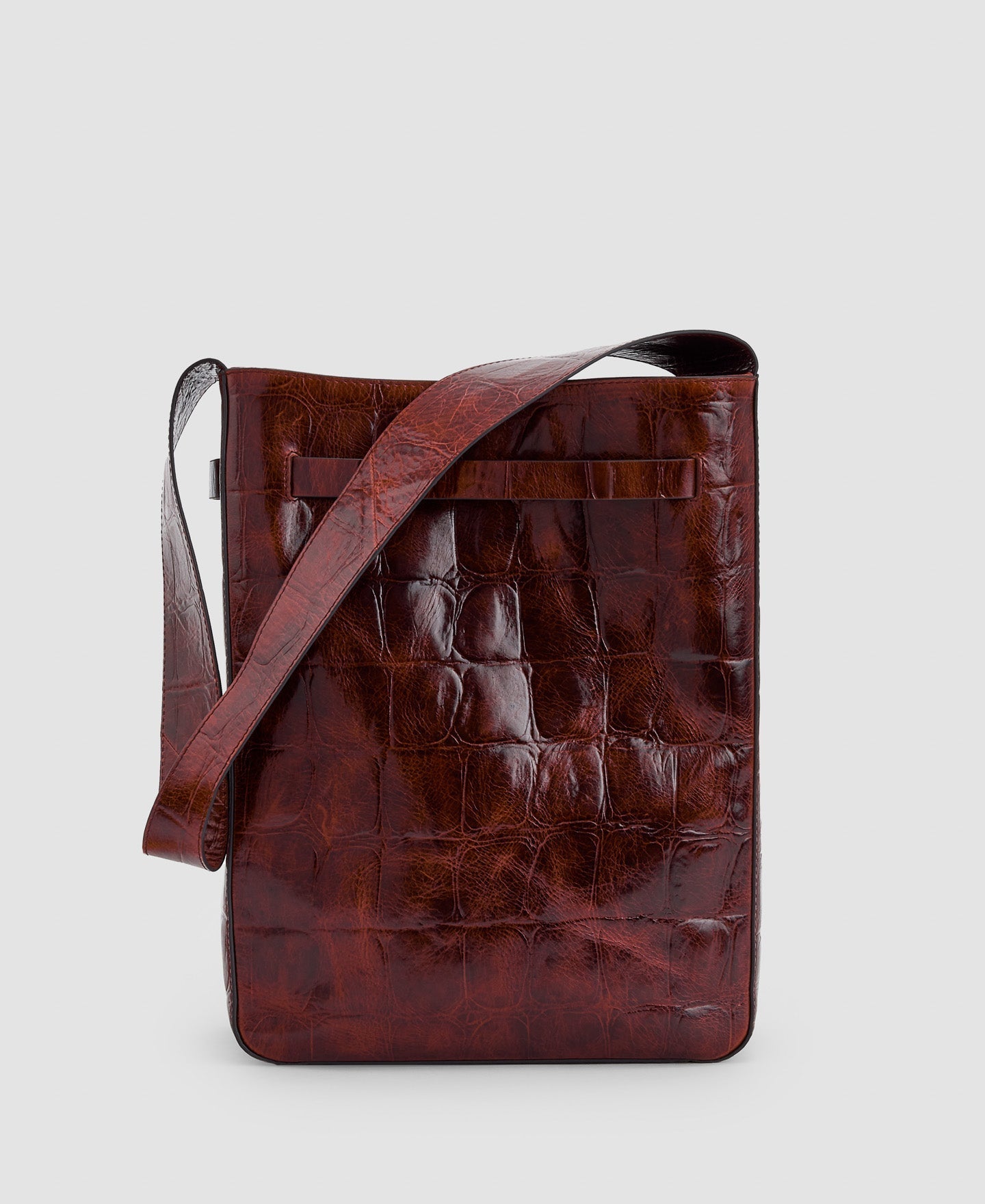 Women Leather Bag | Dark Brown Leather Hobo Bag by Spanish designer Adolfo Dominguez