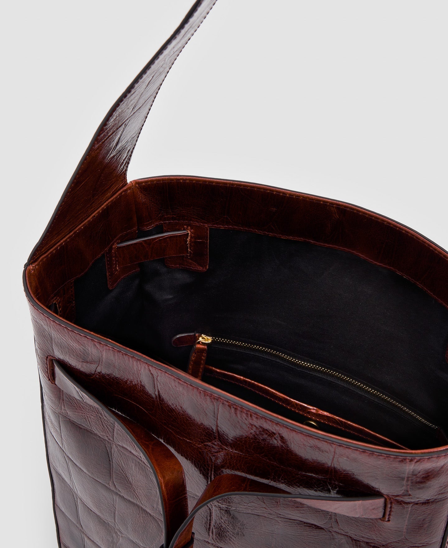 Women Leather Bag | Dark Brown Leather Hobo Bag by Spanish designer Adolfo Dominguez