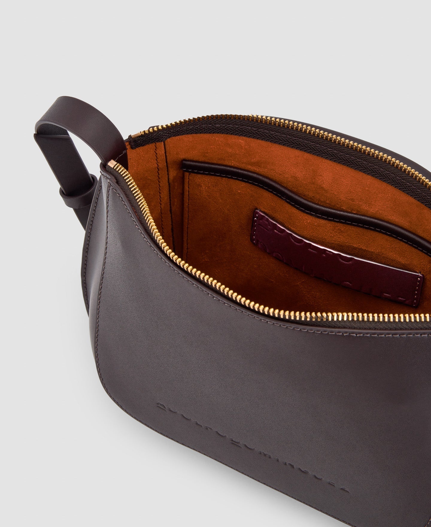 Women Leather Bag | Dark Brown Responsible Vachetta Shoulder Bag by Spanish designer Adolfo Dominguez