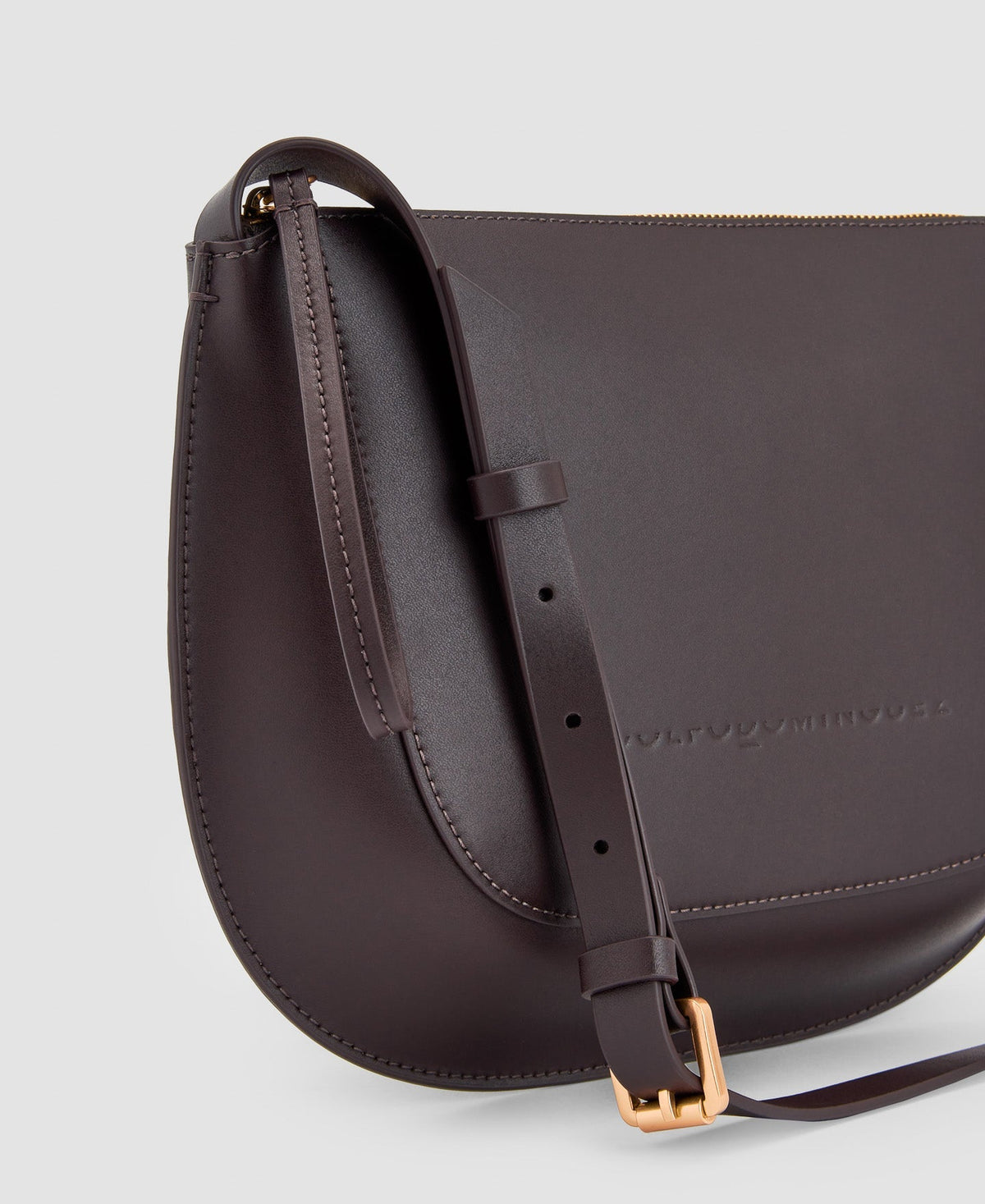 Women Leather Bag | Dark Brown Responsible Vachetta Shoulder Bag by Spanish designer Adolfo Dominguez