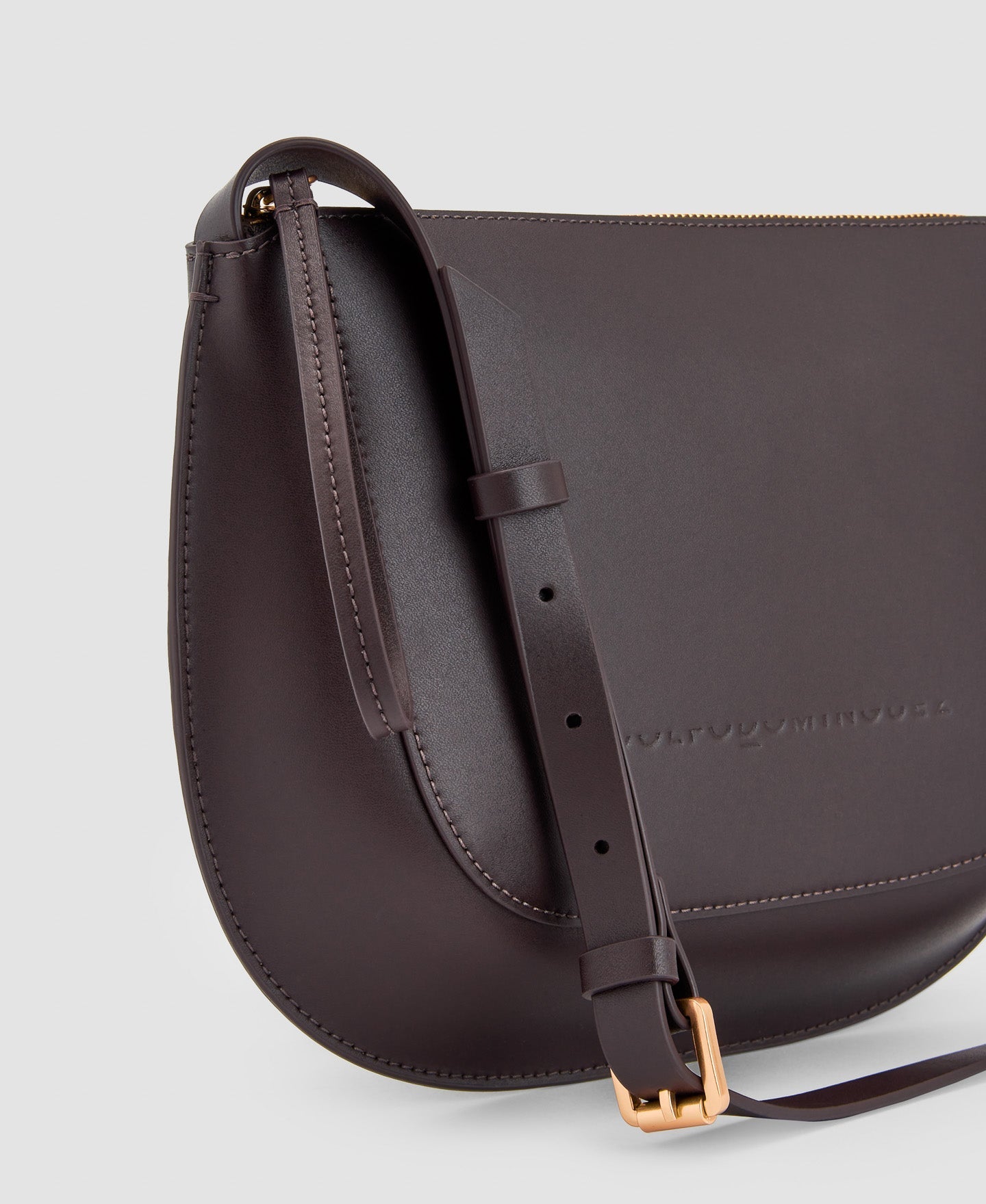 Women Leather Bag | Dark Brown Responsible Vachetta Shoulder Bag by Spanish designer Adolfo Dominguez