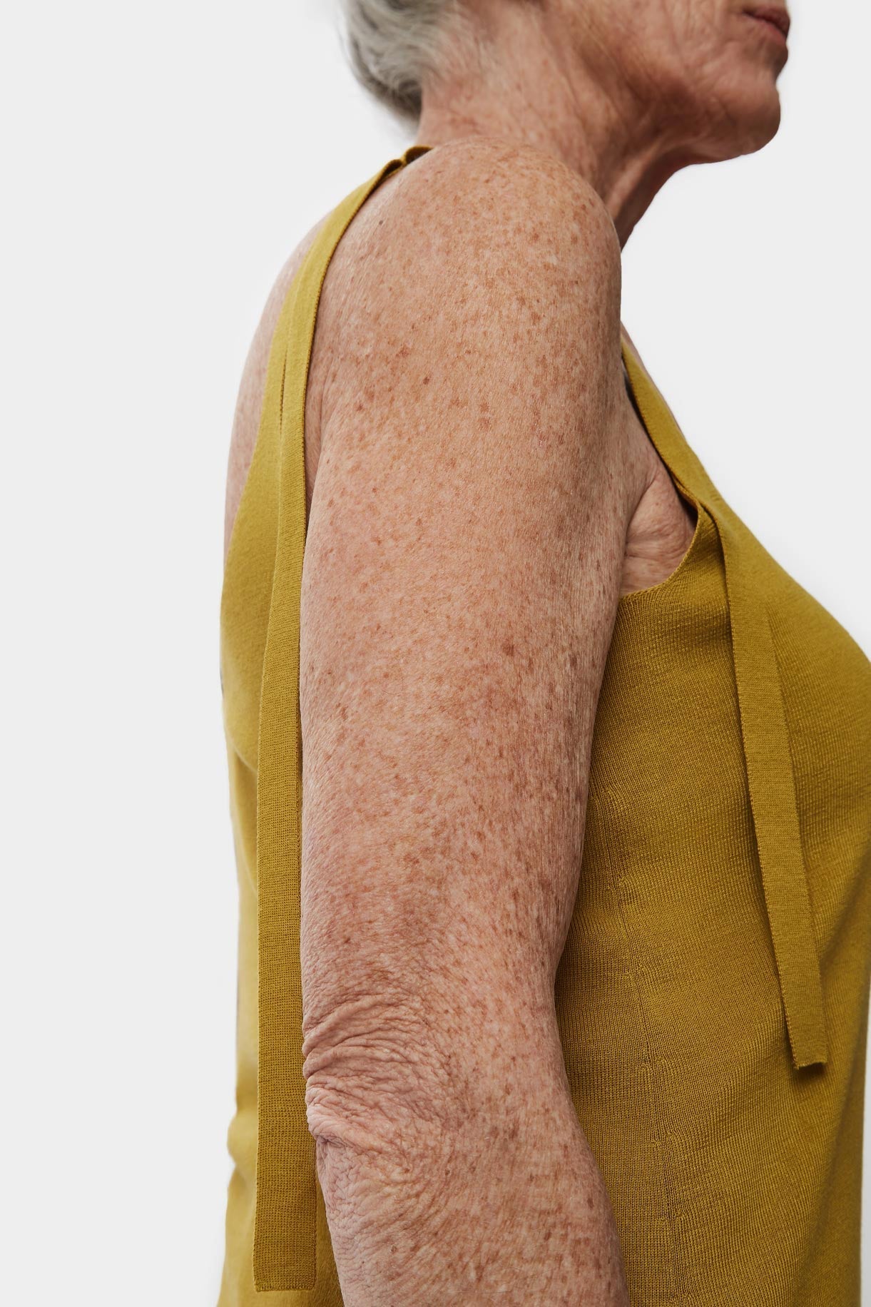 Women Jersey | Dark Green Sleeveless Long Top by Spanish designer Adolfo Dominguez