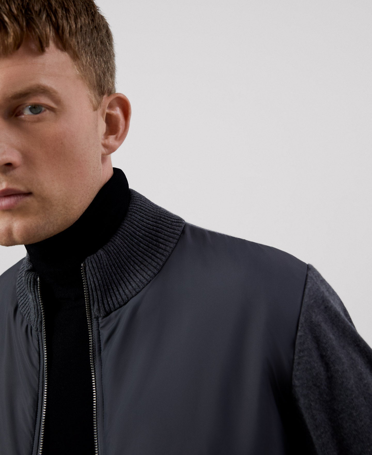 Men Knit Jacket | Dark Grey Cardigan by Spanish designer Adolfo Dominguez