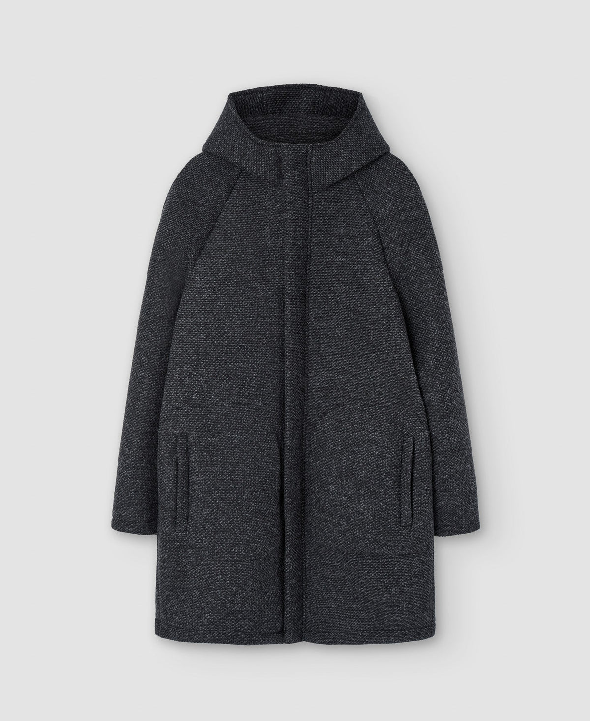 Men Long Jacket | Dark Grey Mens Coat by Spanish designer Adolfo Dominguez
