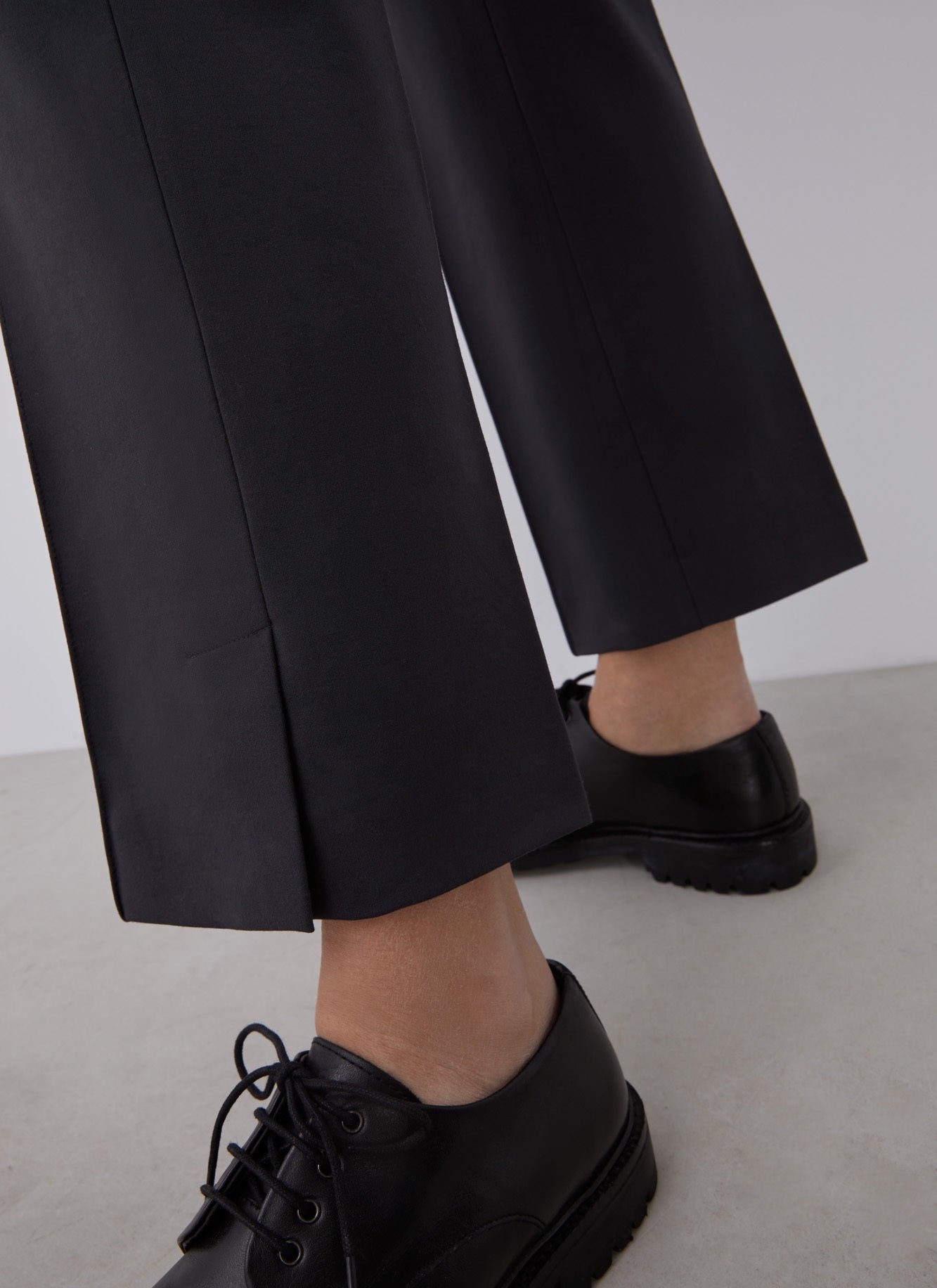 Women Trousers | Dark Grey Straight Trousers With French Seams by Spanish designer Adolfo Dominguez