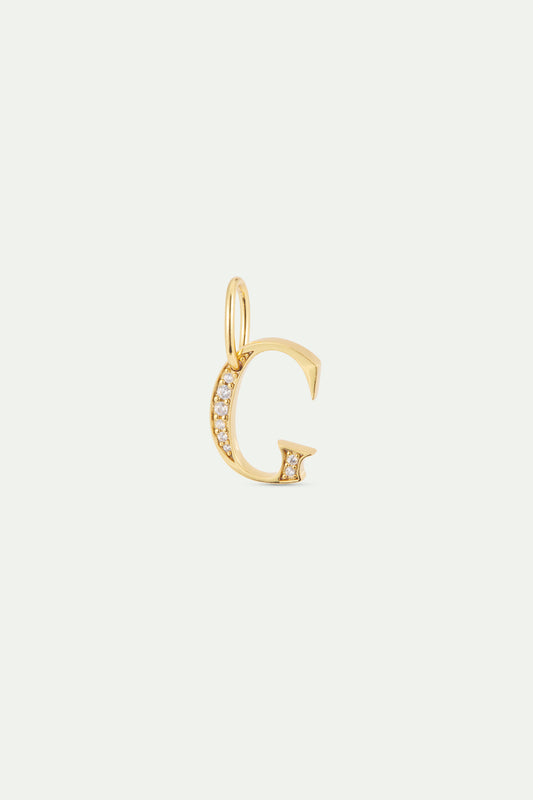 Gold Letter G Pendant With Crystals