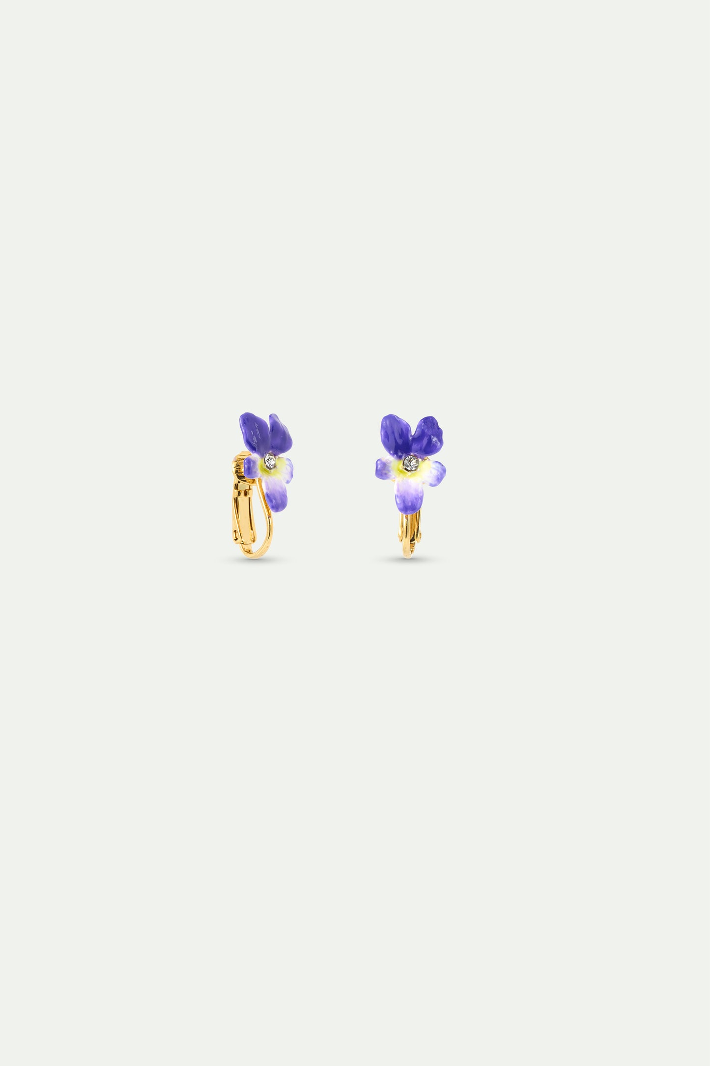 Violet And Faceted Crystal Earrings alternate clip-on view