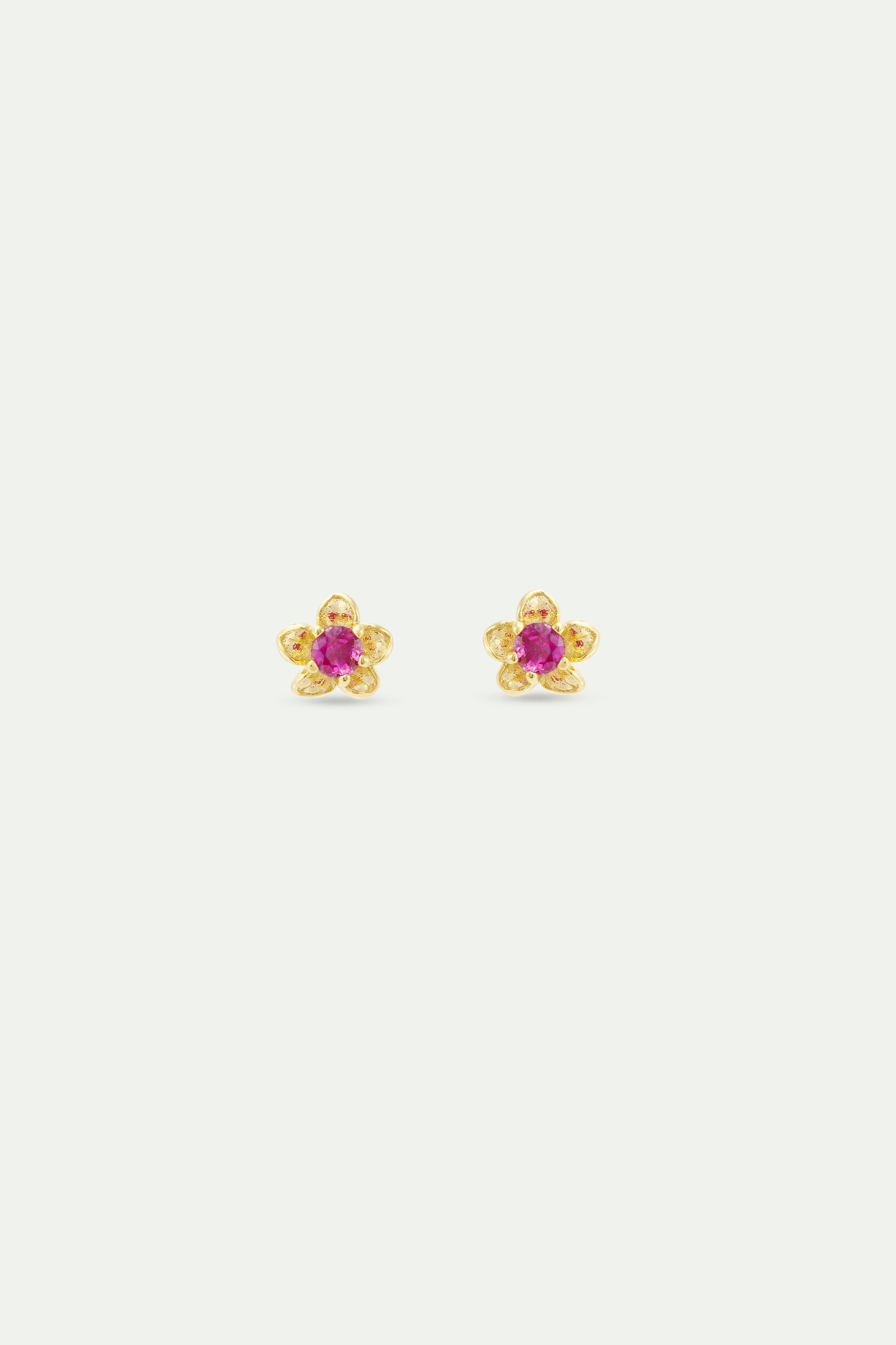 Small Gold Anemone Post Earrings view