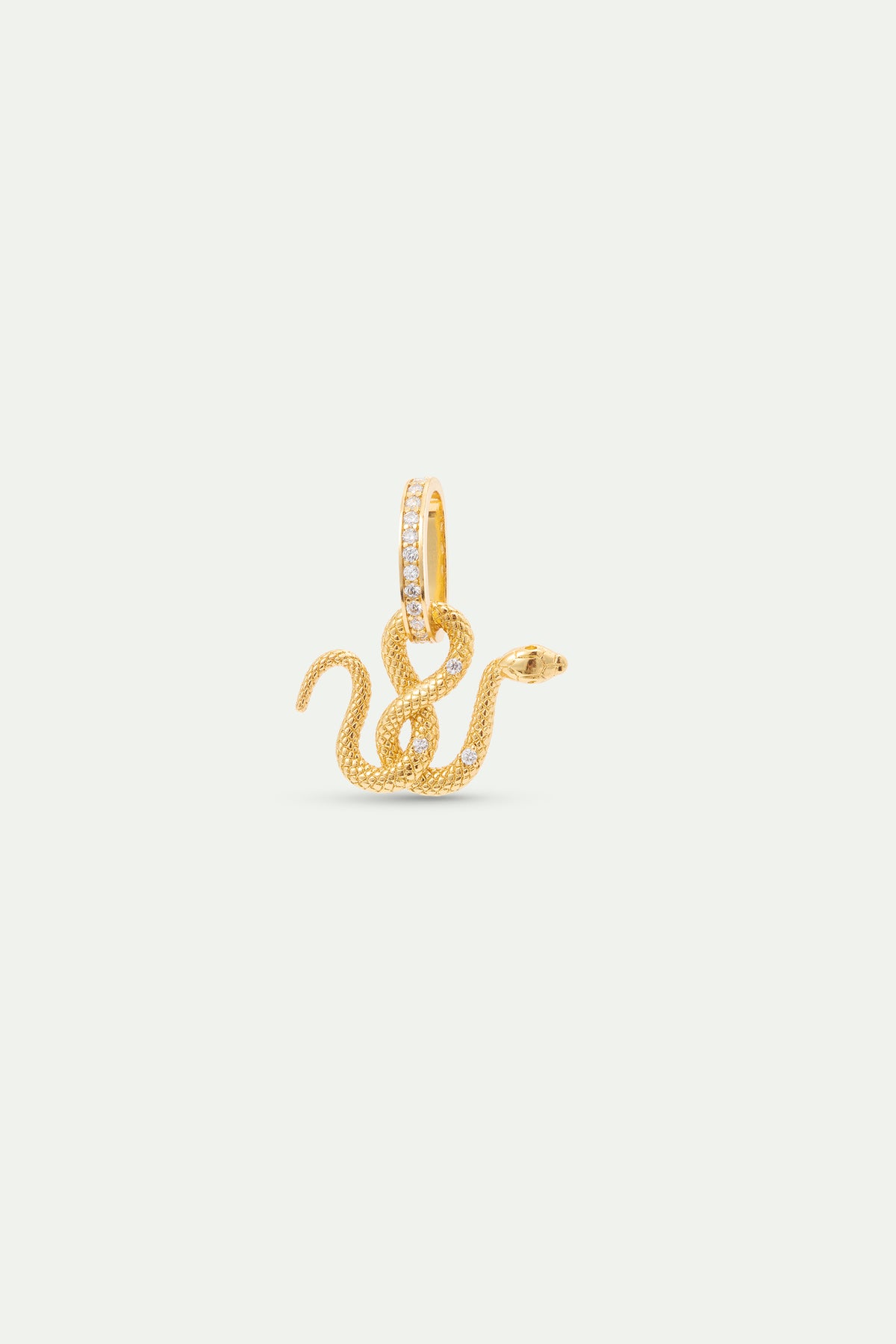 Gold Snake Pendant With Crystals