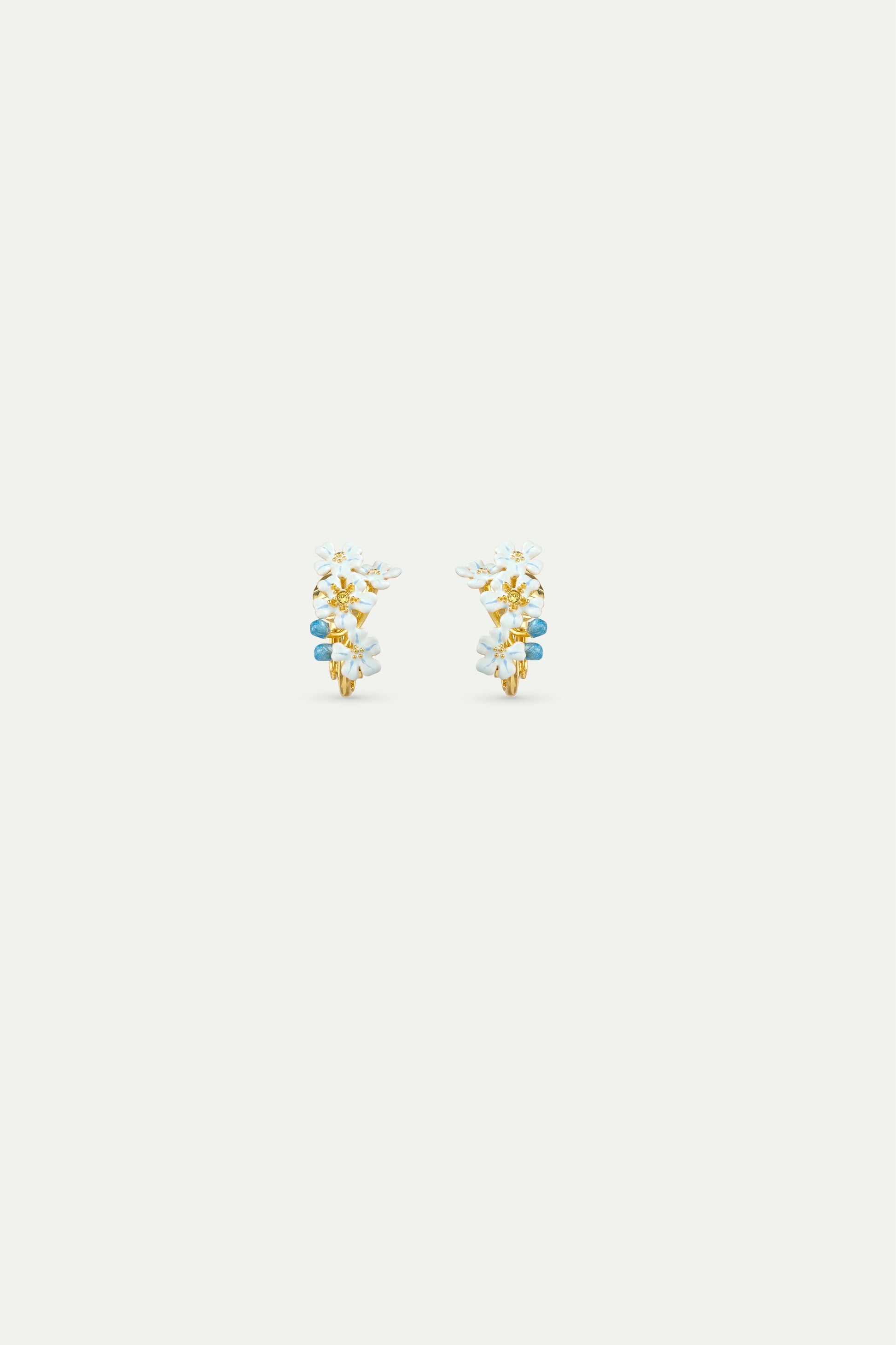 Blue Forget-Me-Not Earrings clip-on view