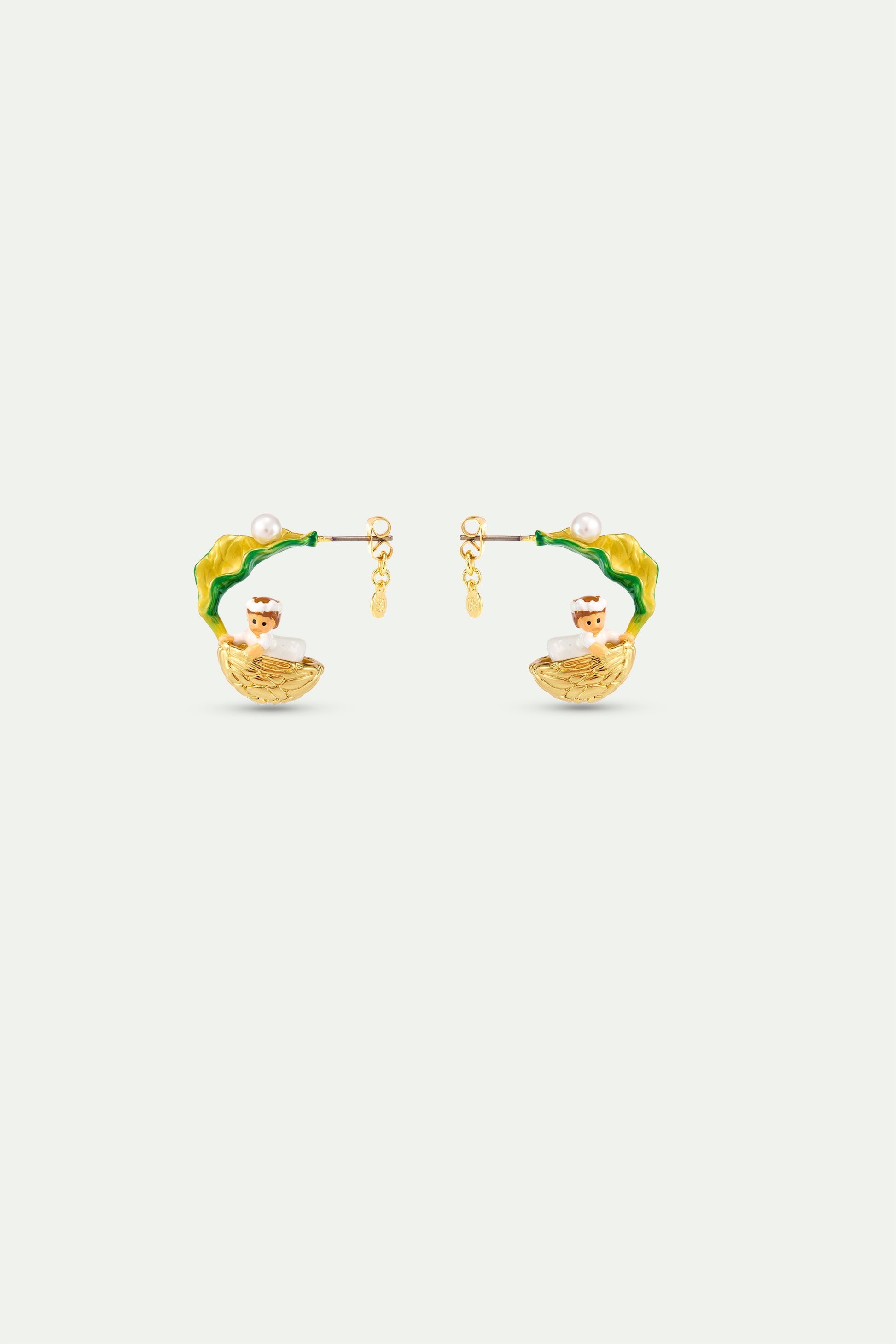Thumbelina In Walnut Earrings front view