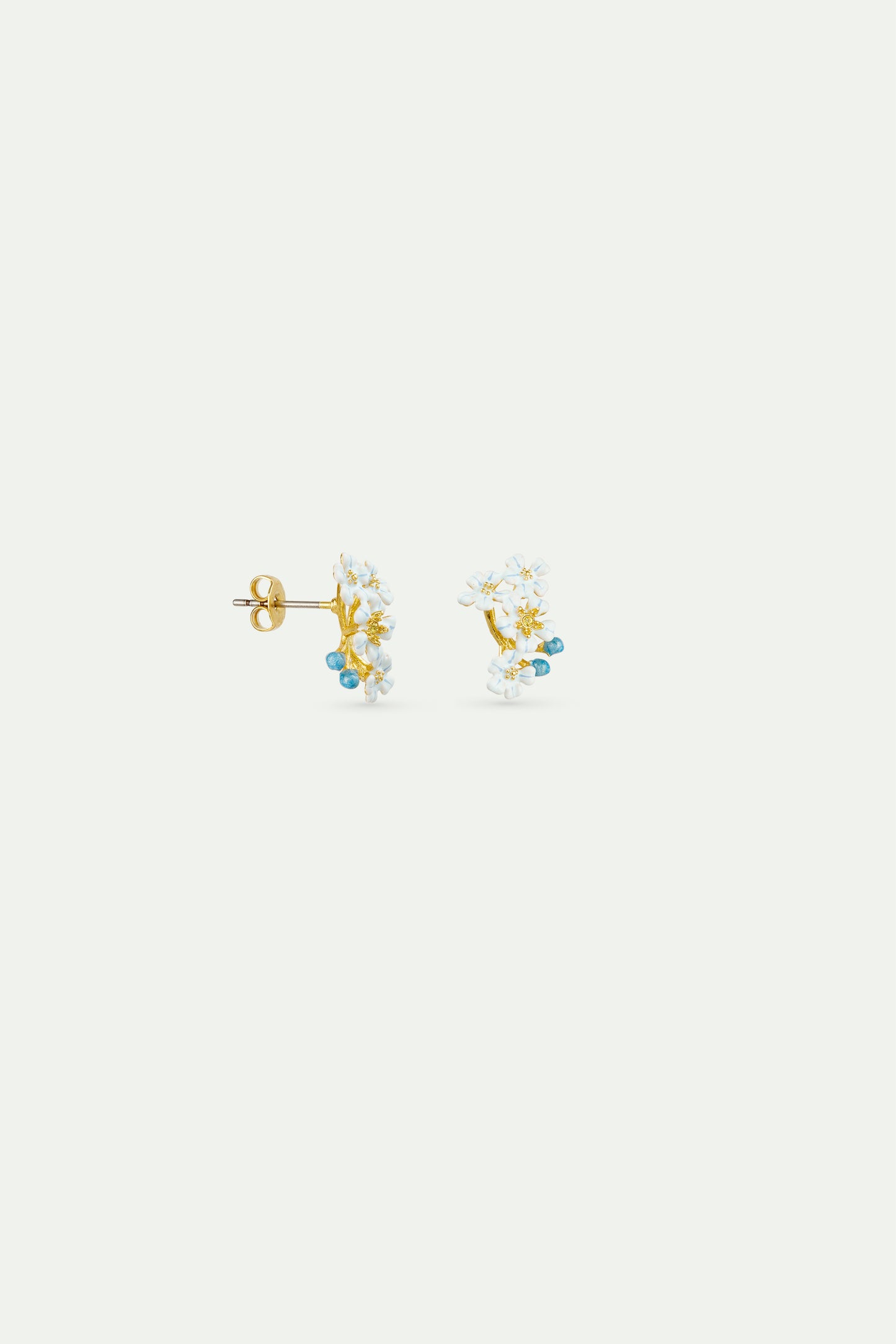 Blue Forget-Me-Not Earrings alternate stud view