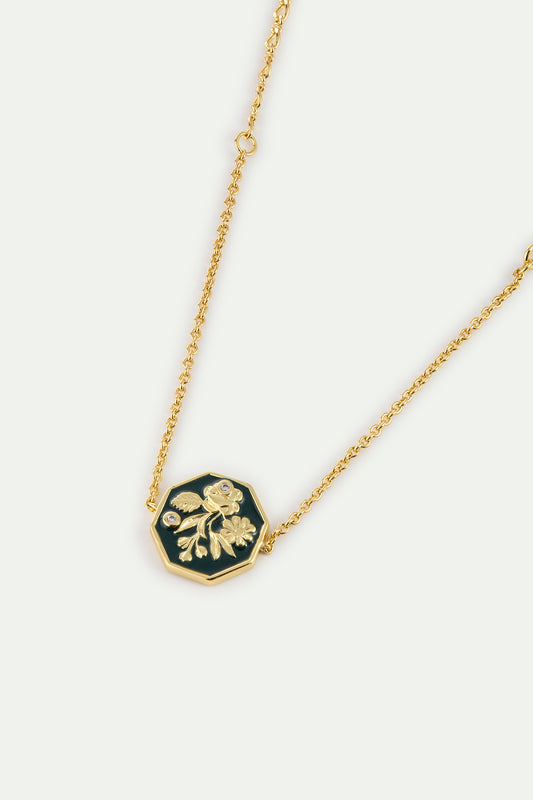 Black And Gold Peony Medallion Bracelet alternate view