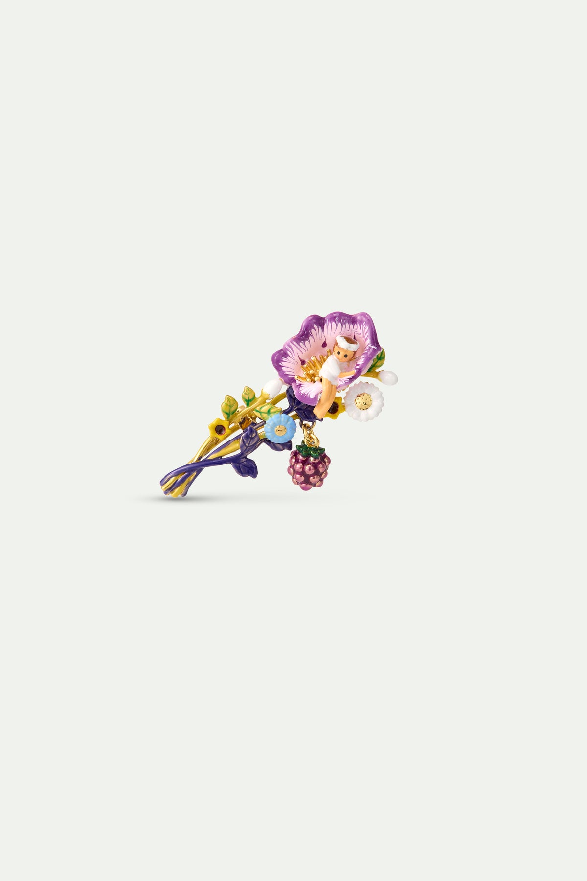 Flower Bouquet And Thumbelina Brooch front view