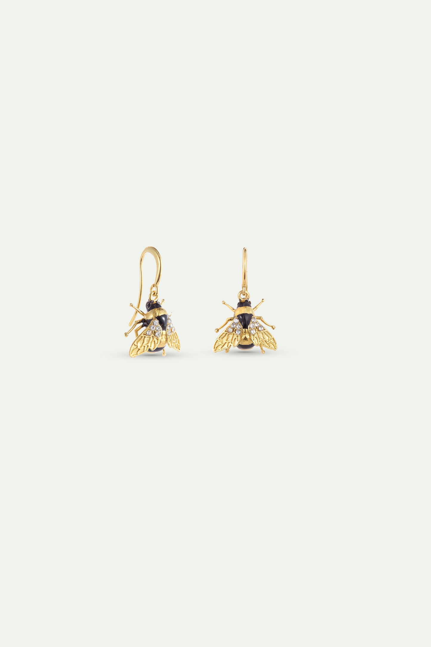 Gold Bees And Crystal Earrings Hook alternate view