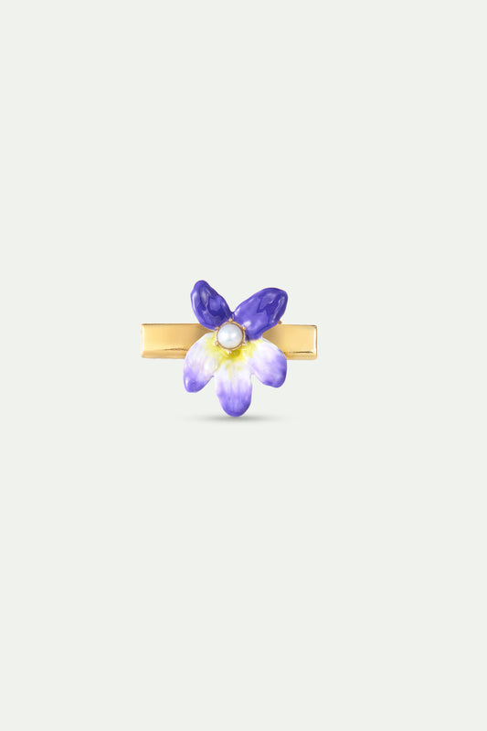 Violet And Cultured Pearl Hair Clip front view