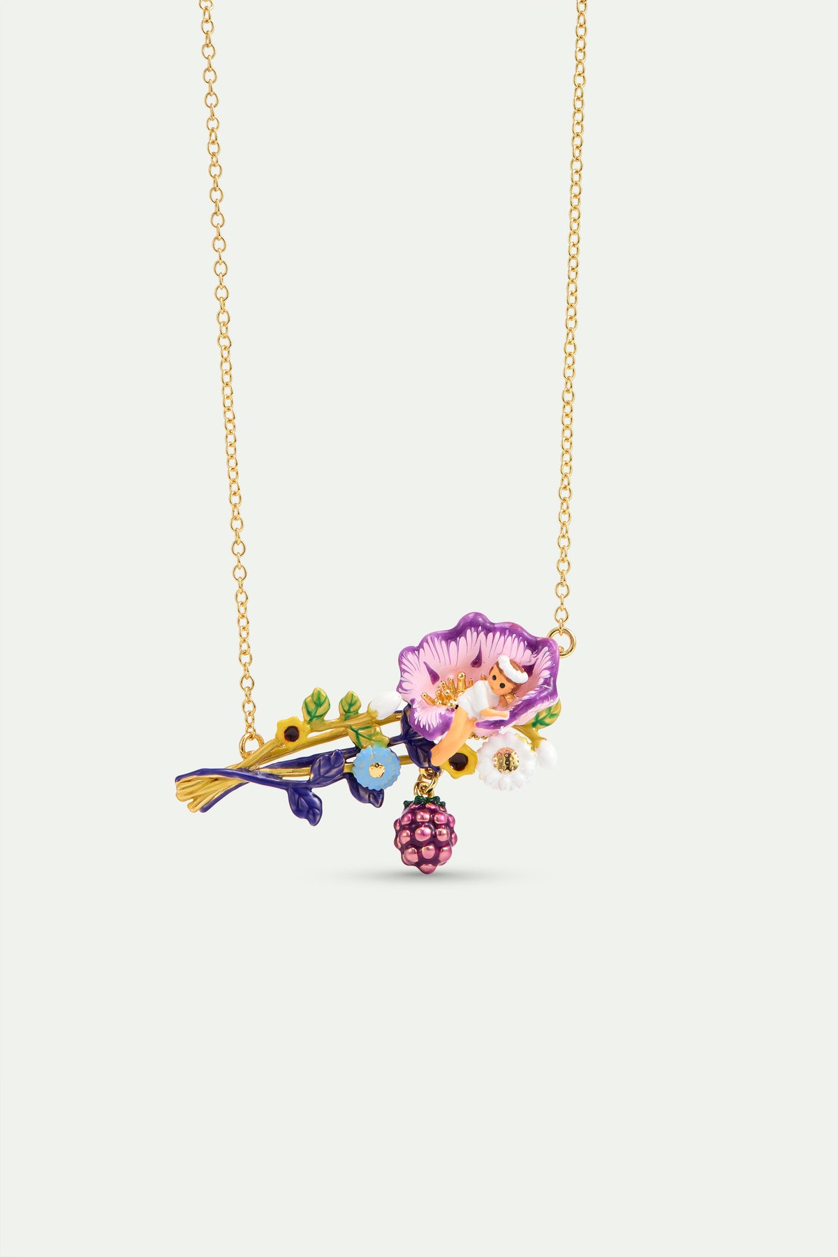 Flower Bouquet And Thumbelina Necklace front view