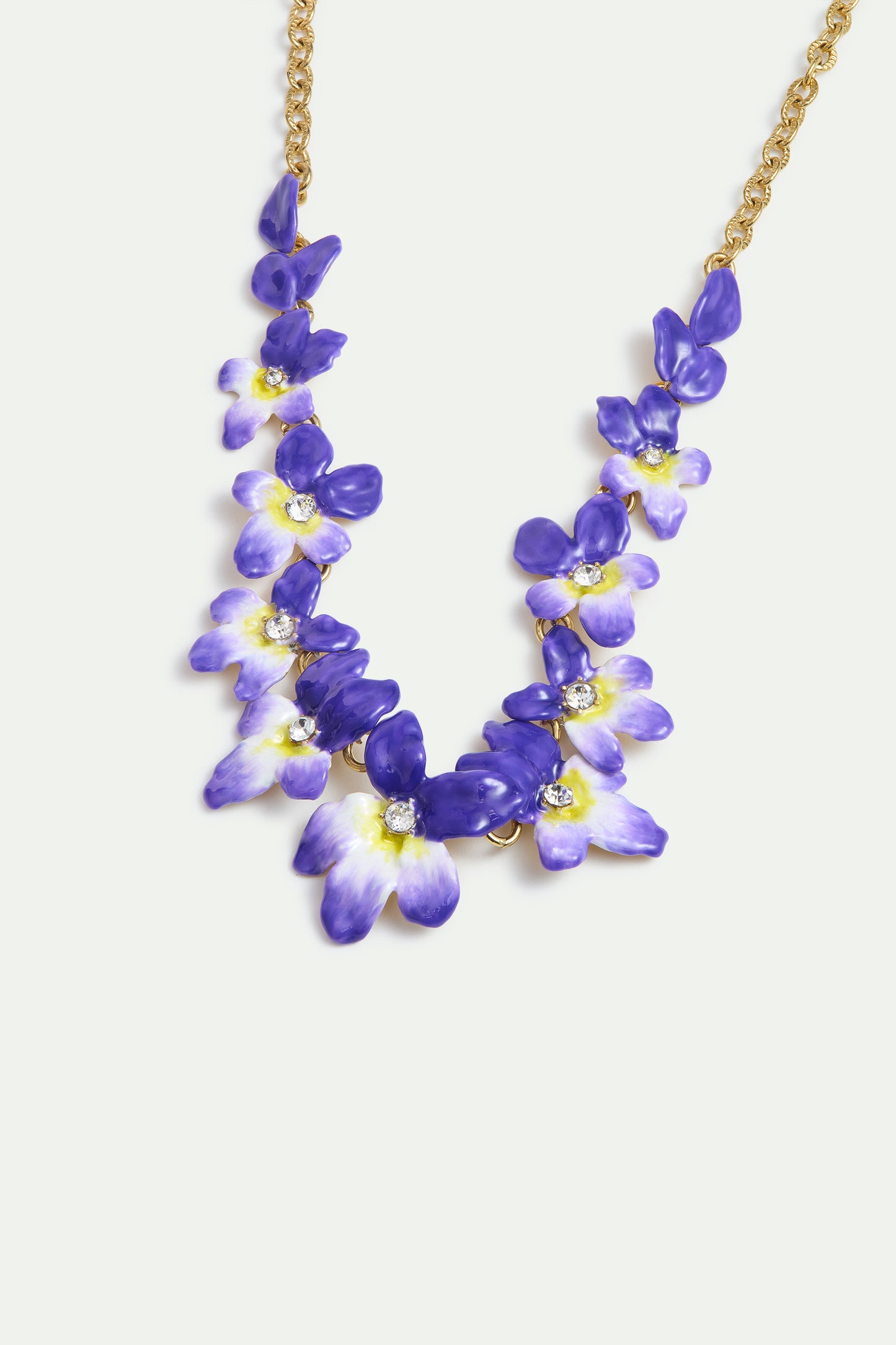 Violets And Faceted Crystal Statement Necklace alternate view