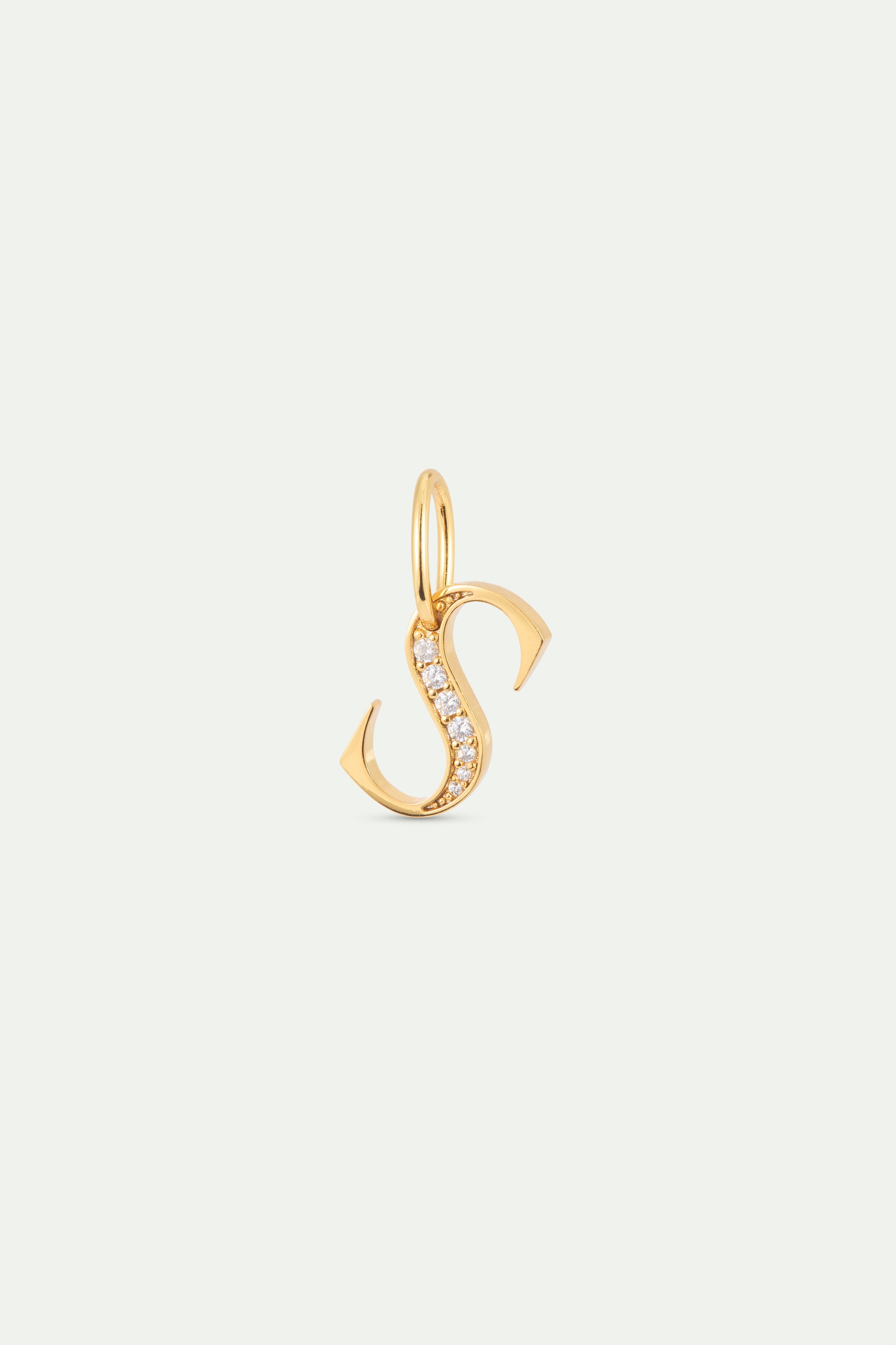 Gold Letter S Pendant With Crystals