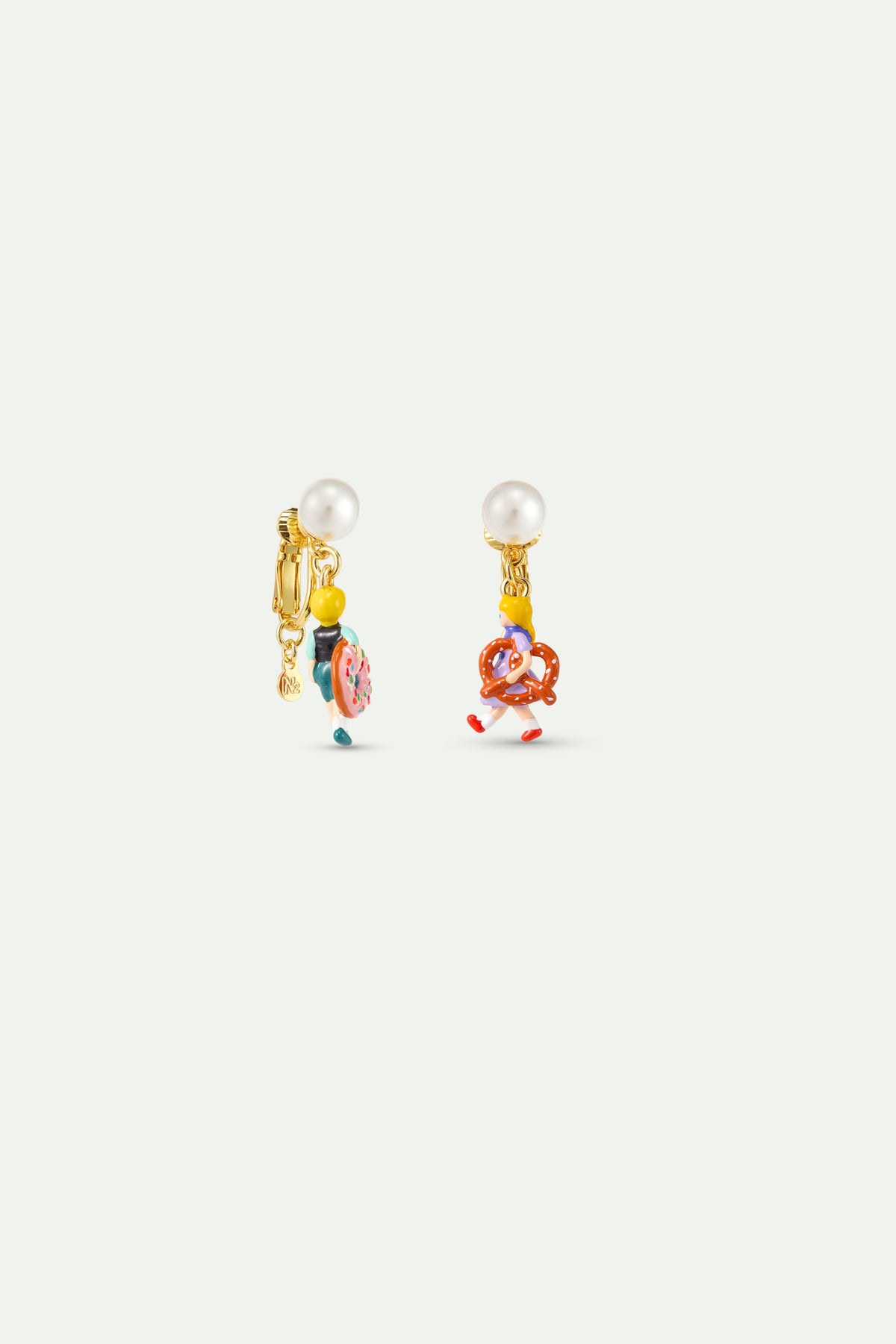 Hansel And Gretel Asymmetrical Earrings alternate clip-on view