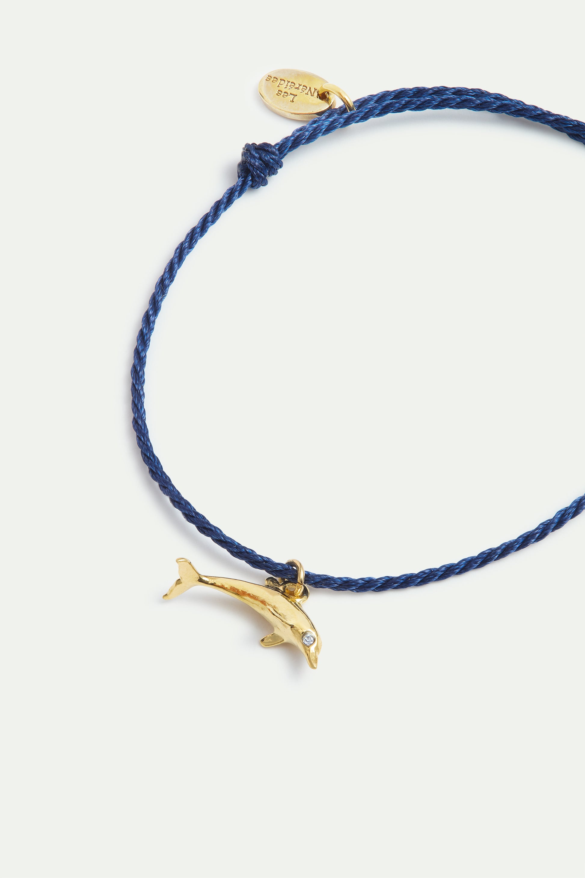Blue Cord Gold Dolphin Bracelet alternate view