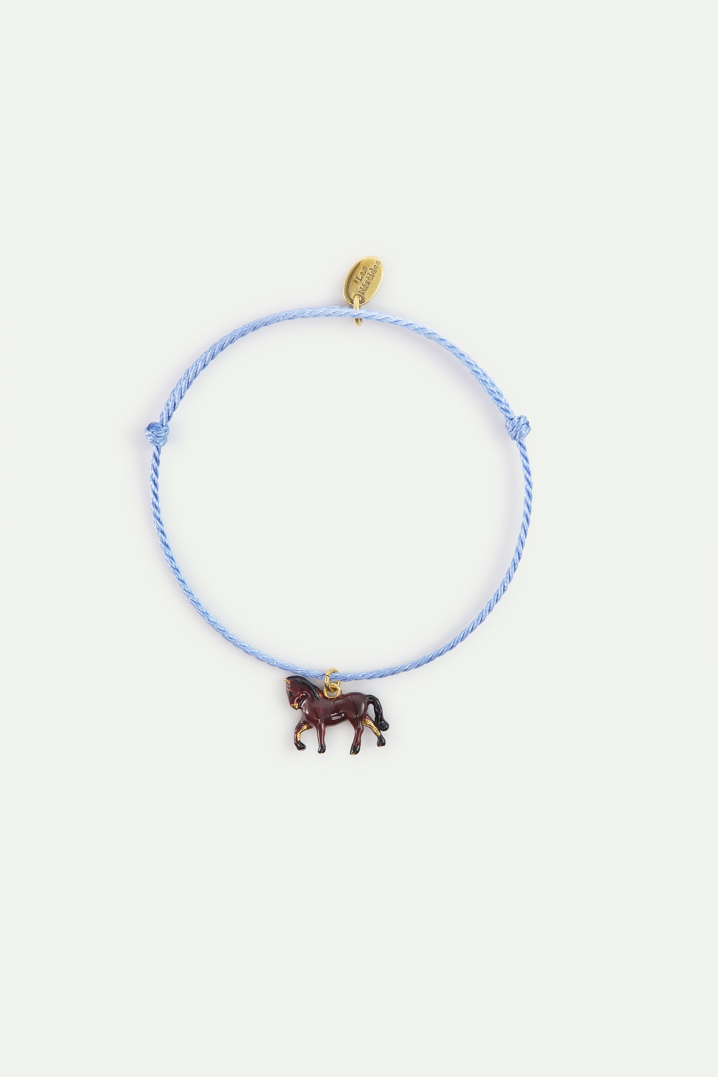 Blue Cord Horse Bracelet front view