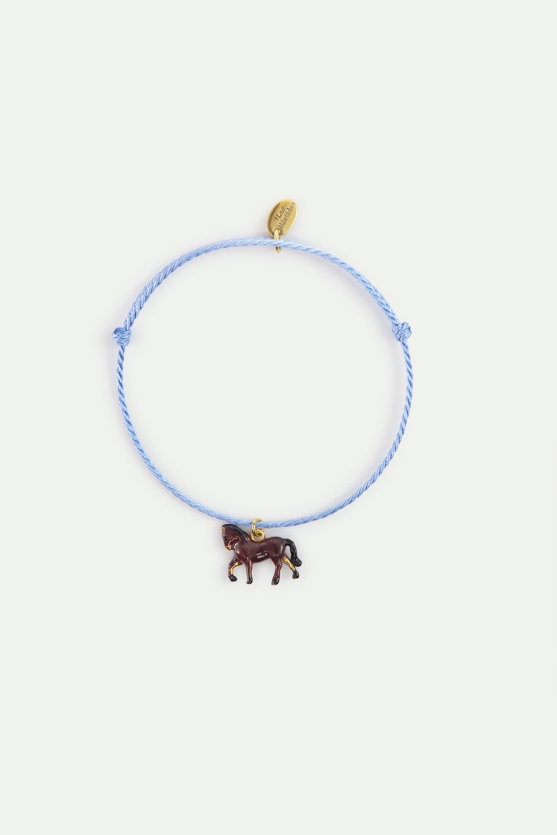 Blue Cord Horse Bracelet front view