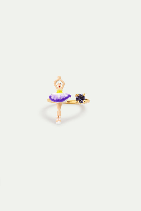 Purple And Yellow Tutu Ballerina Adjustable Ring alternate view
