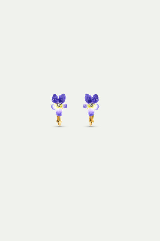 Violet And Faceted Crystal Earrings clip-on view