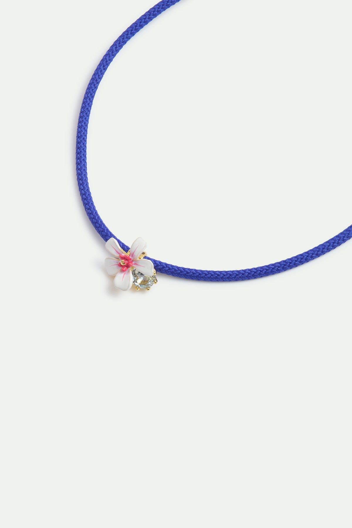 White And Pink Hawthorn Cord Bracelet With Blue Crystal alternate view