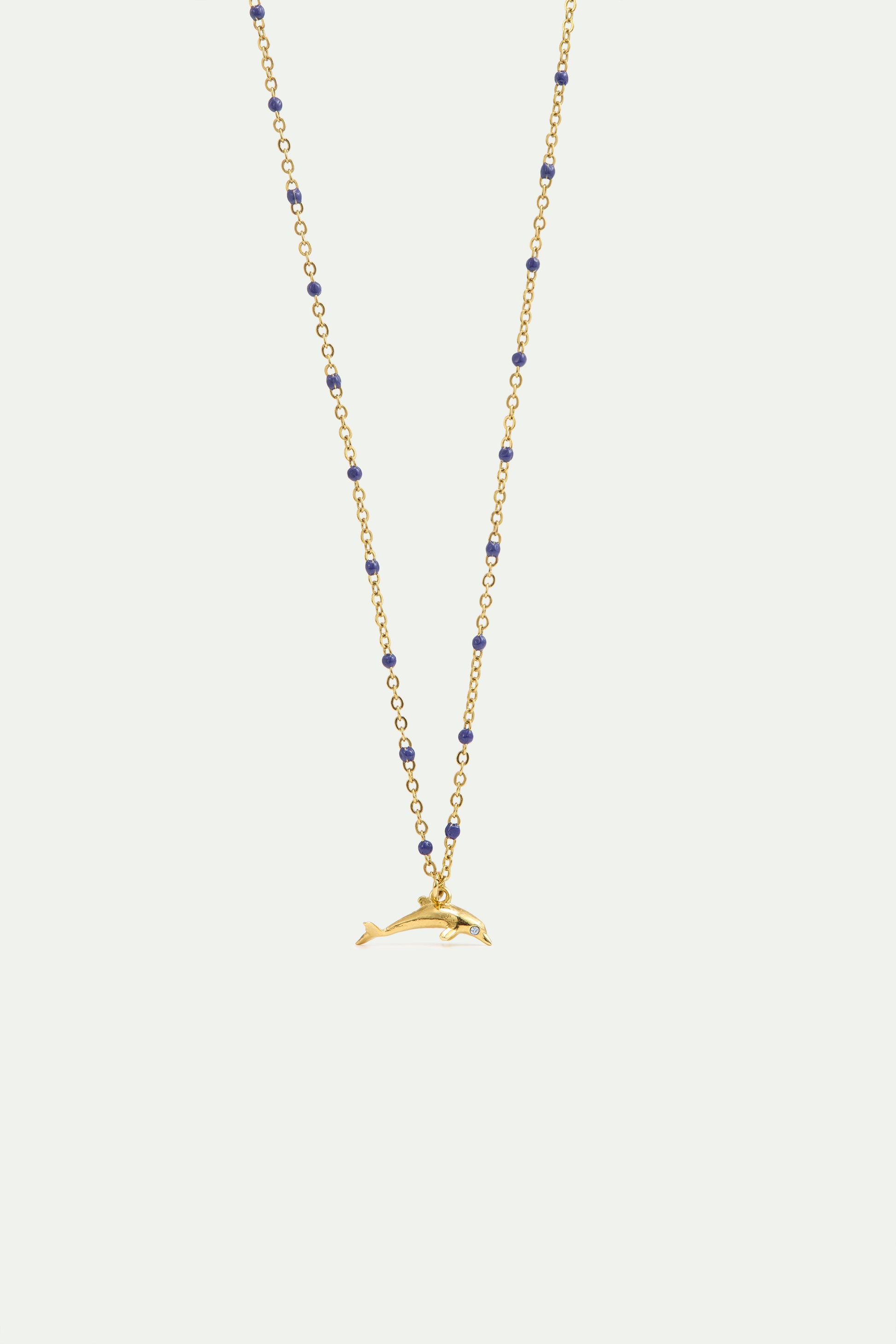 Gold Dolphin Pendant Necklace front view
