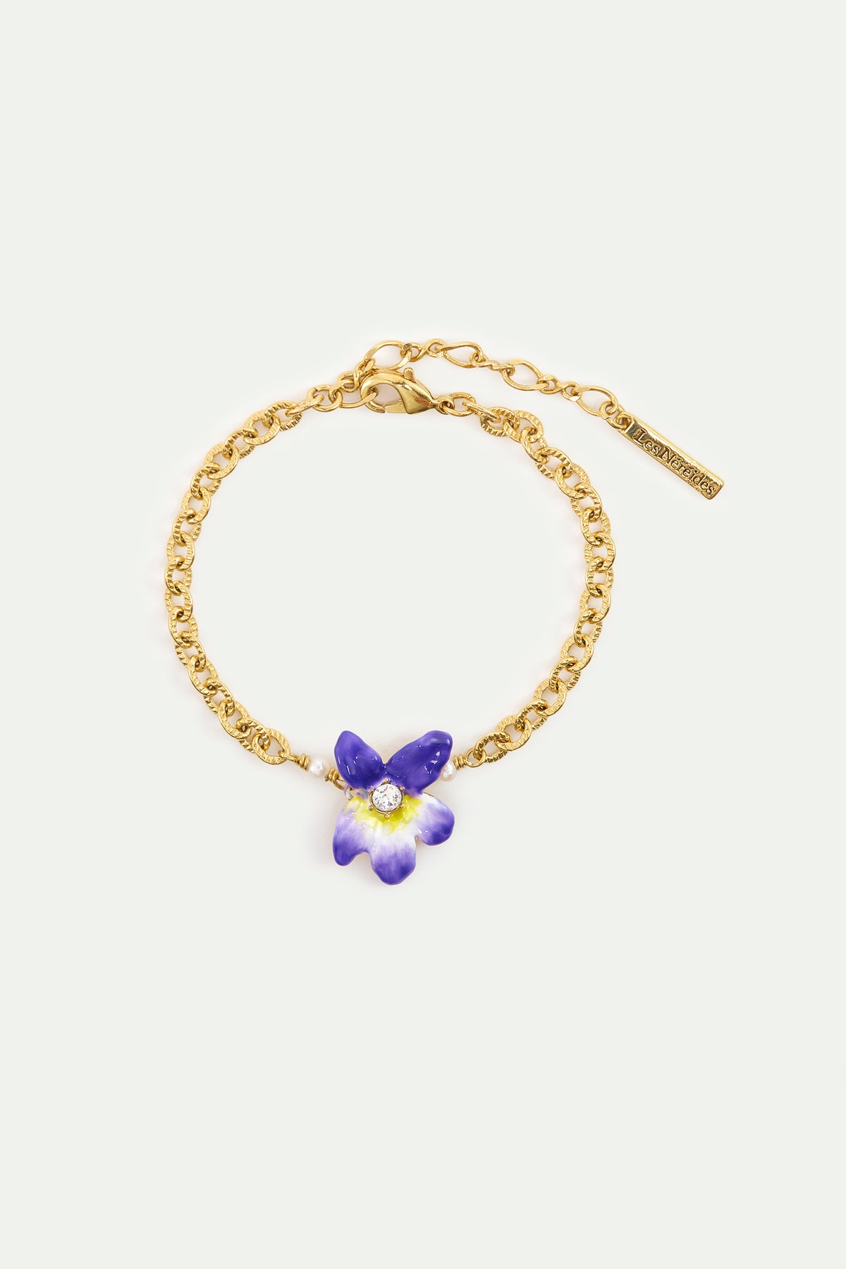Violet And Faceted Crystal Bracelet front view