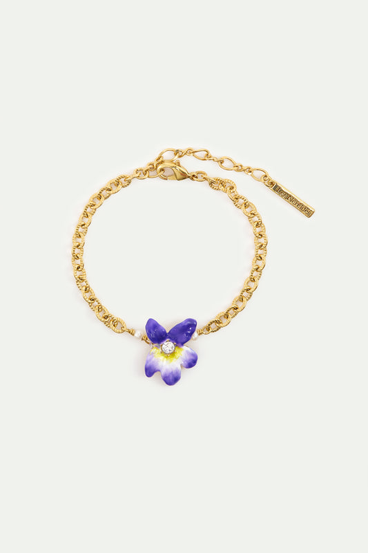 Violet And Faceted Crystal Bracelet front view