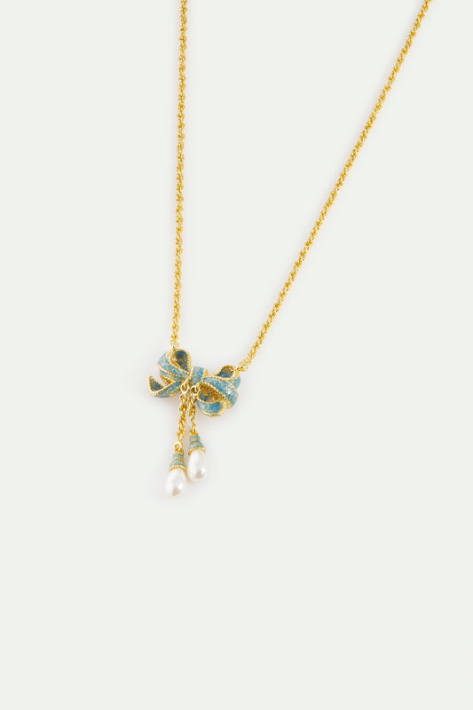 Blue And Gold Ribbon Fine Necklace alternate view