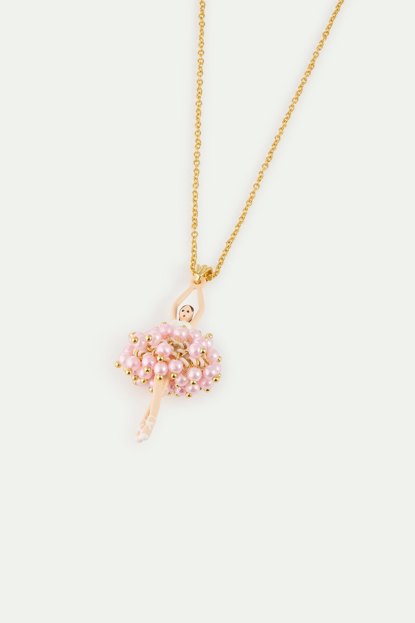 Ballerina Pendant Necklace With Pink Beads alternate view