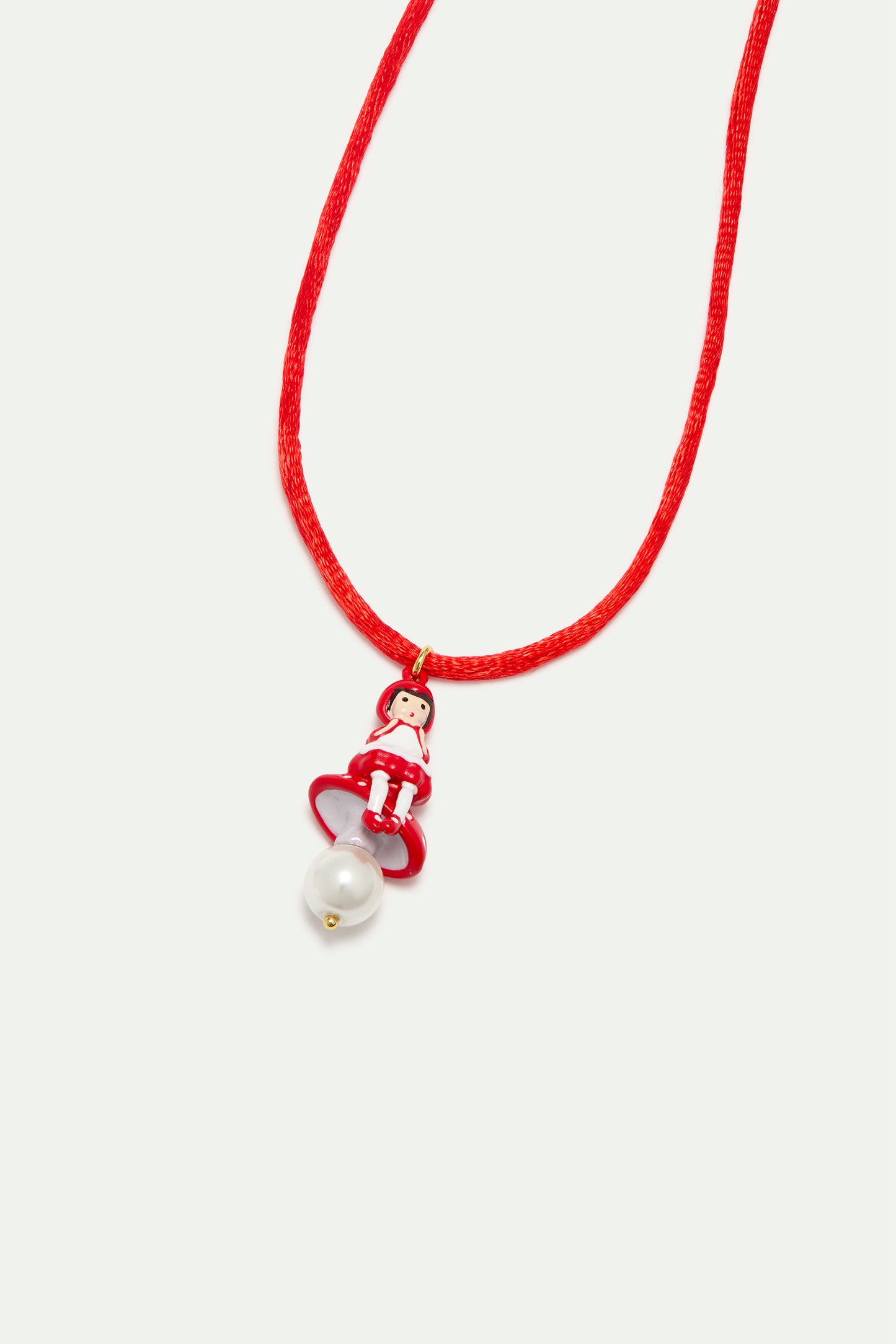 Red Pendant Necklace With Little Red Riding Hood alternate view