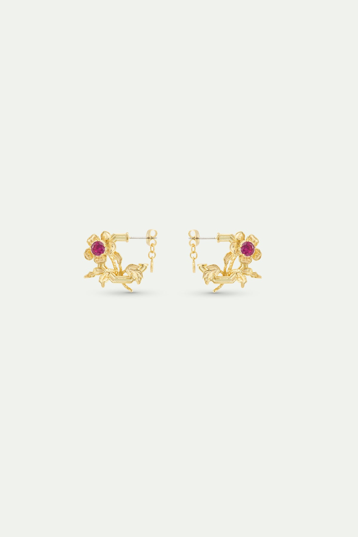 Golden Anemone And Pink Crystal Earrings alternate view