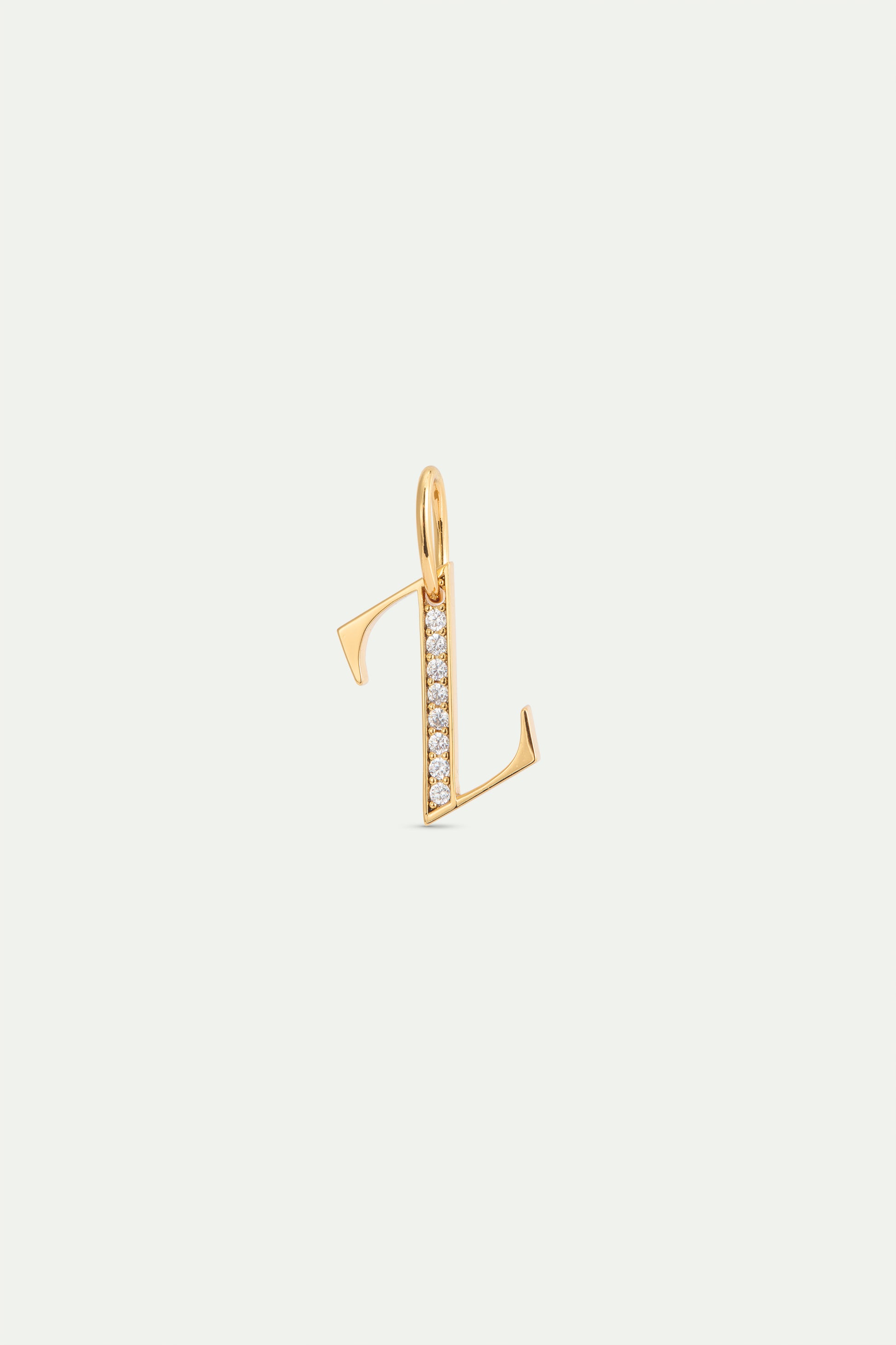 Gold Letter Z Pendant With Crystals