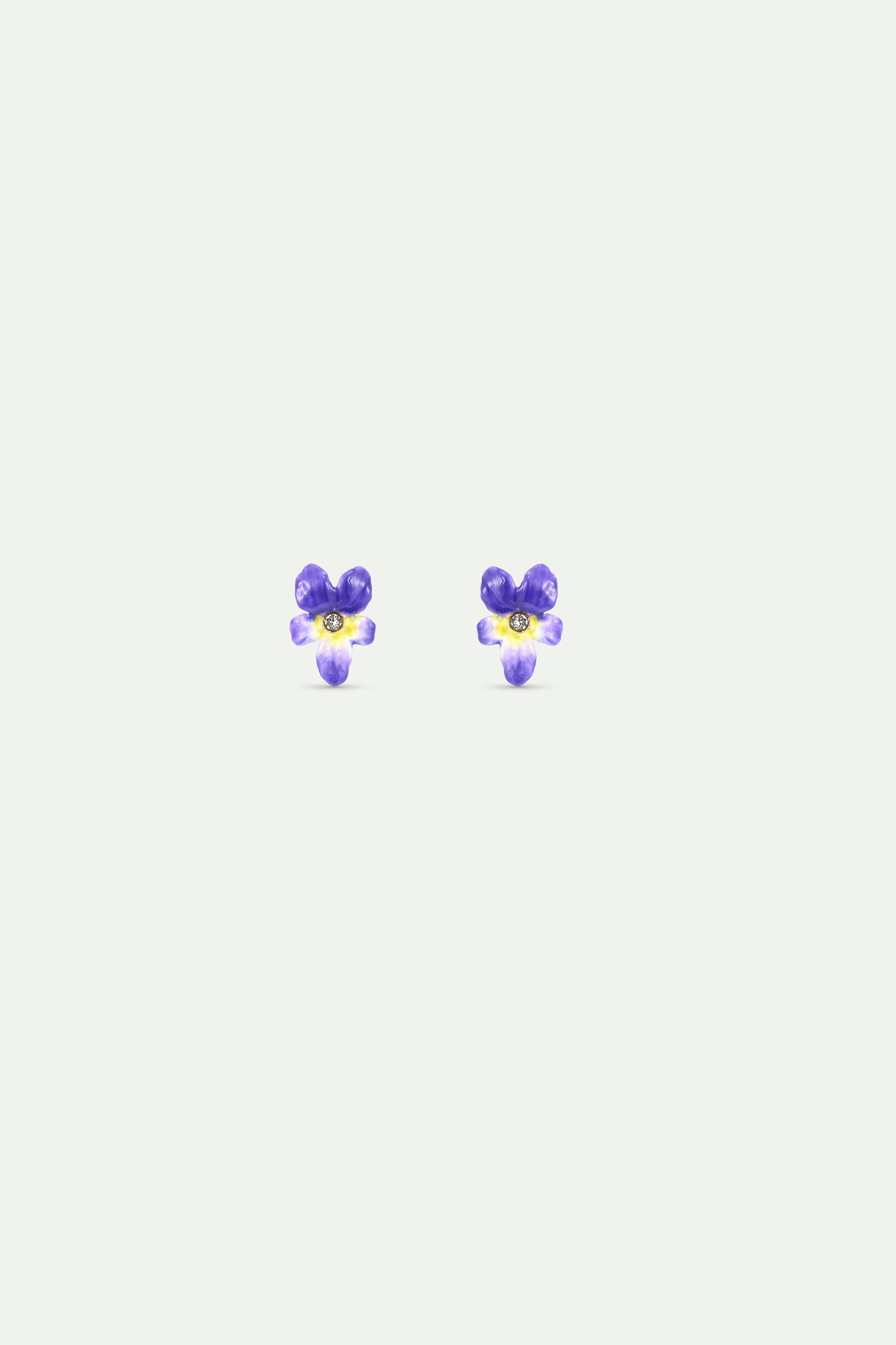 Violet And Faceted Crystal Earrings stud view