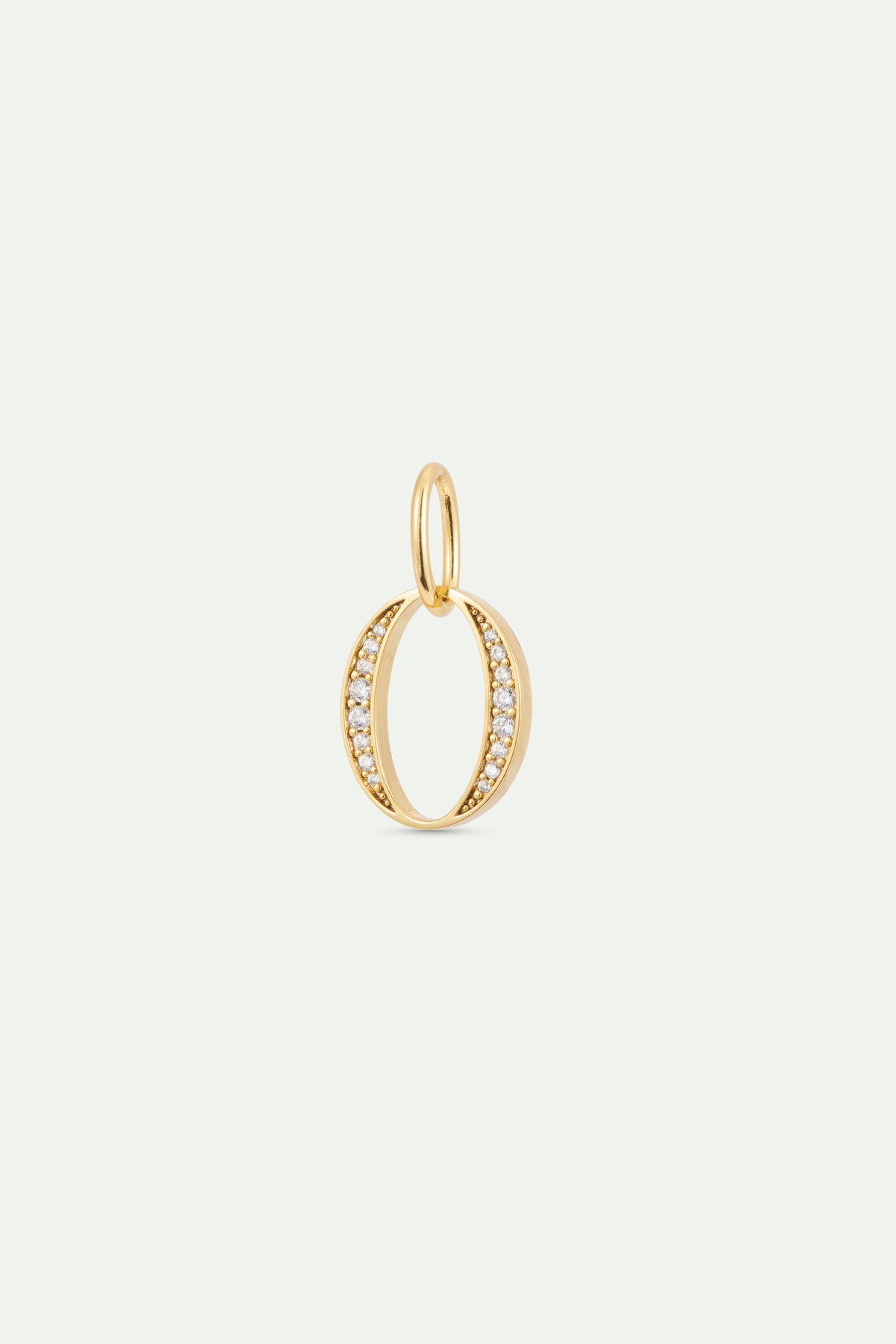 Gold Letter O Pendant With Crystals