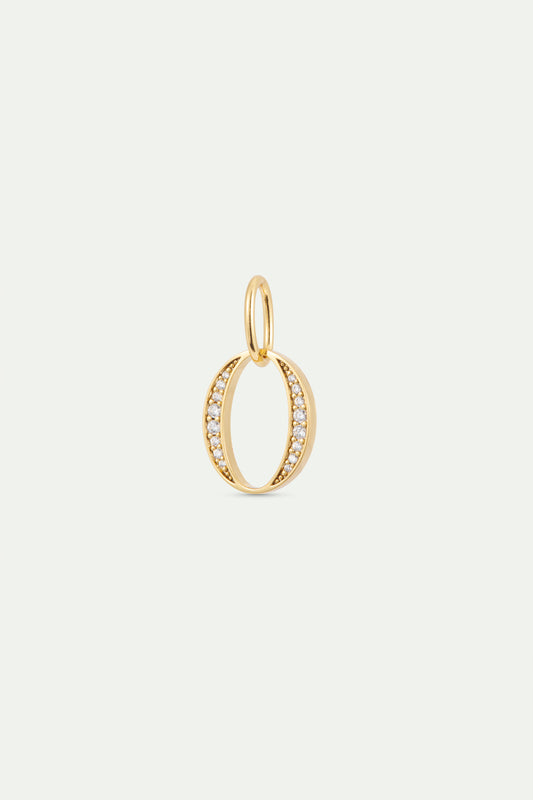 Gold Letter O Pendant With Crystals