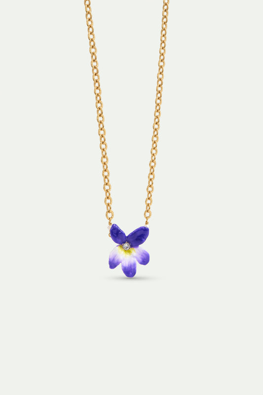 Violet And Faceted Crystal Necklace front view