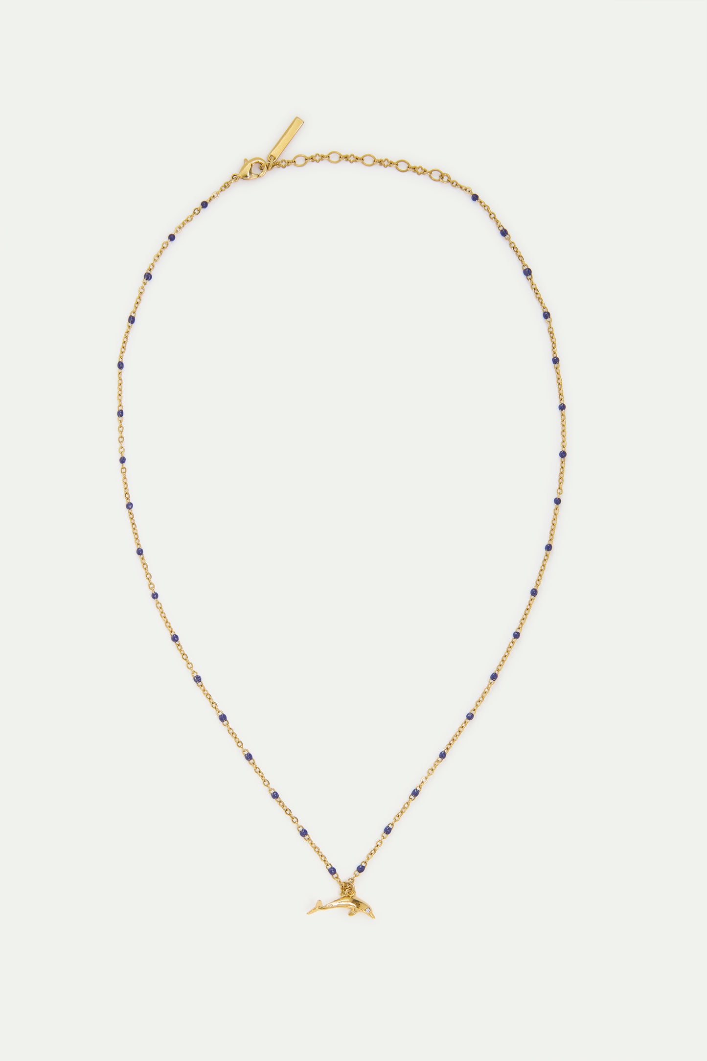 Gold Dolphin Pendant Necklace detail view