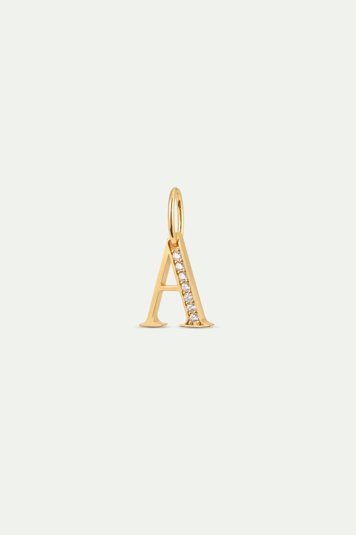 Gold Letter A Pendant With Crystals