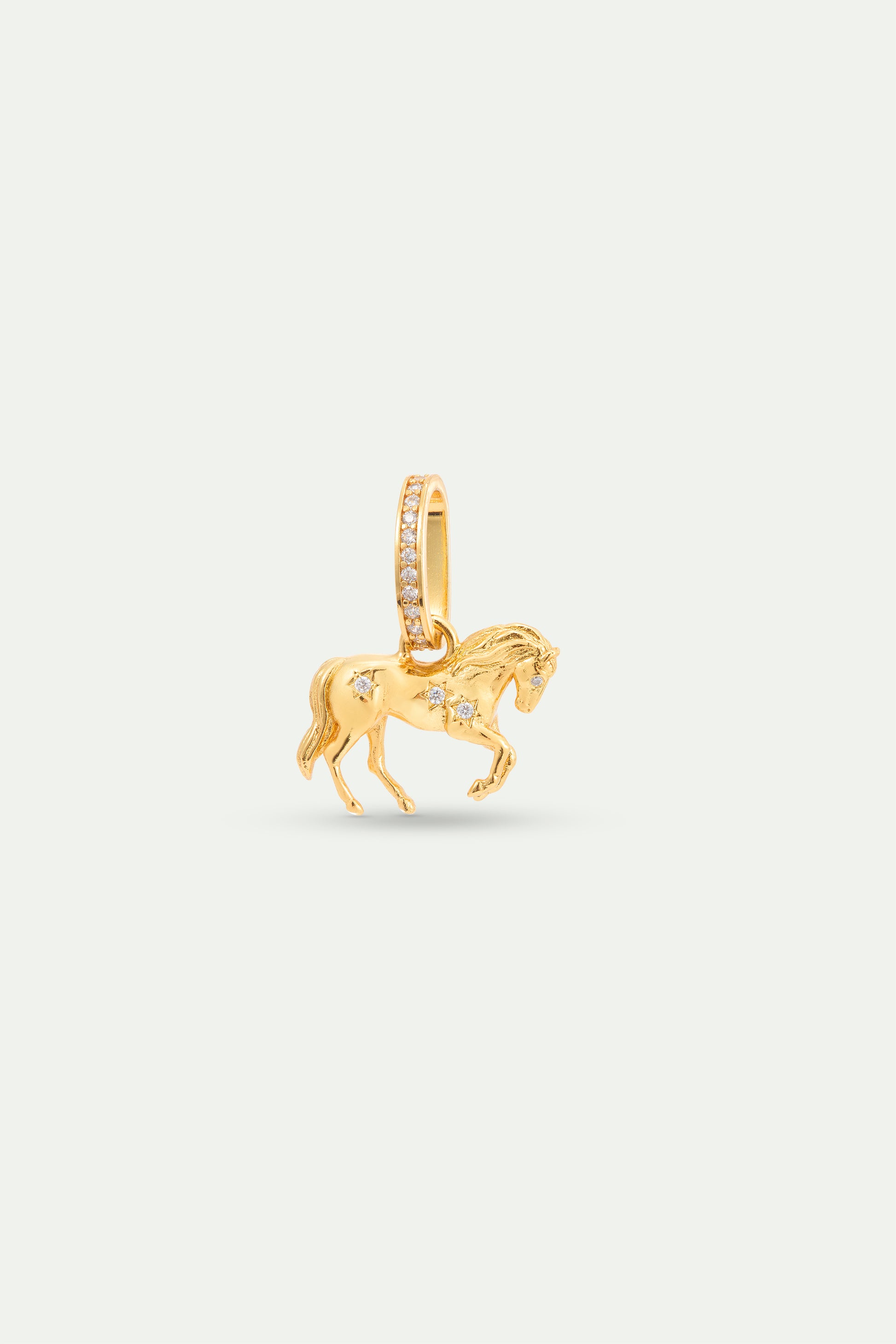 Gold Horse Pendant With Crystals